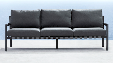 Manly Black Outdoor Three Seater Sofa