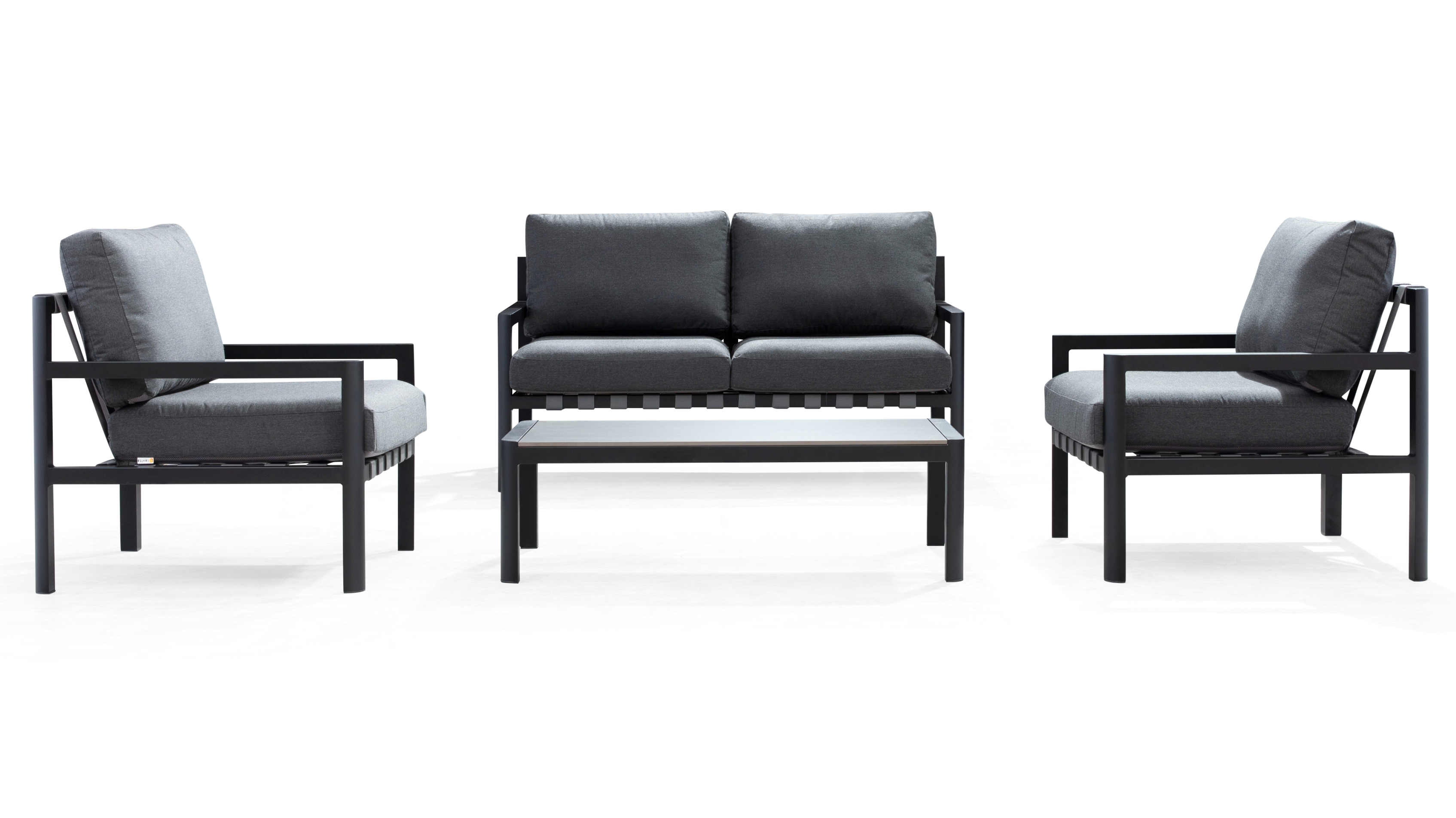 Manly Black Outdoor Sofa Suite 2 + 1 + 1 With Coffee Table 8 Thumbnail