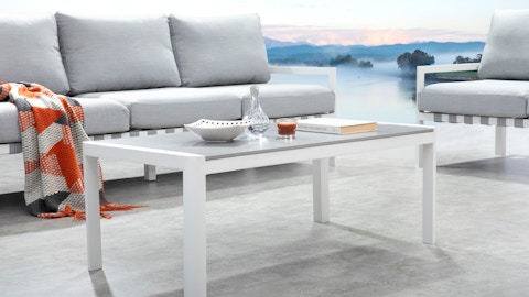Manly White Outdoor Sofa Suite 3 + 2 + 1 With Coffee Table 7 Thumbnail