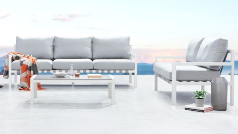 Manly White Outdoor Sofa Suite 3 + 2 With Coffee Table 6 Thumbnail