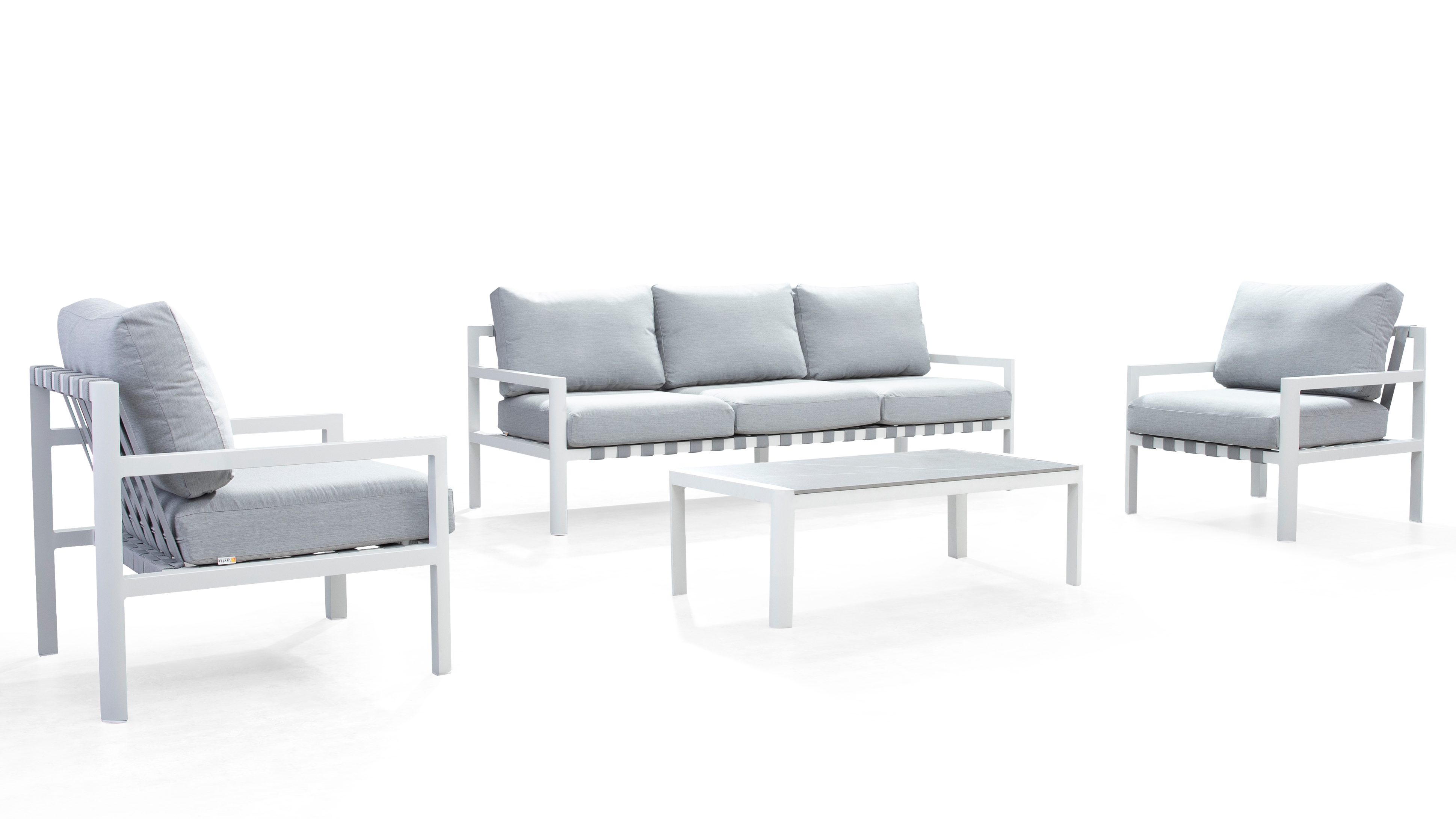 Manly White Outdoor Sofa Suite 3 + 1 + 1 With Coffee Table 8 Thumbnail