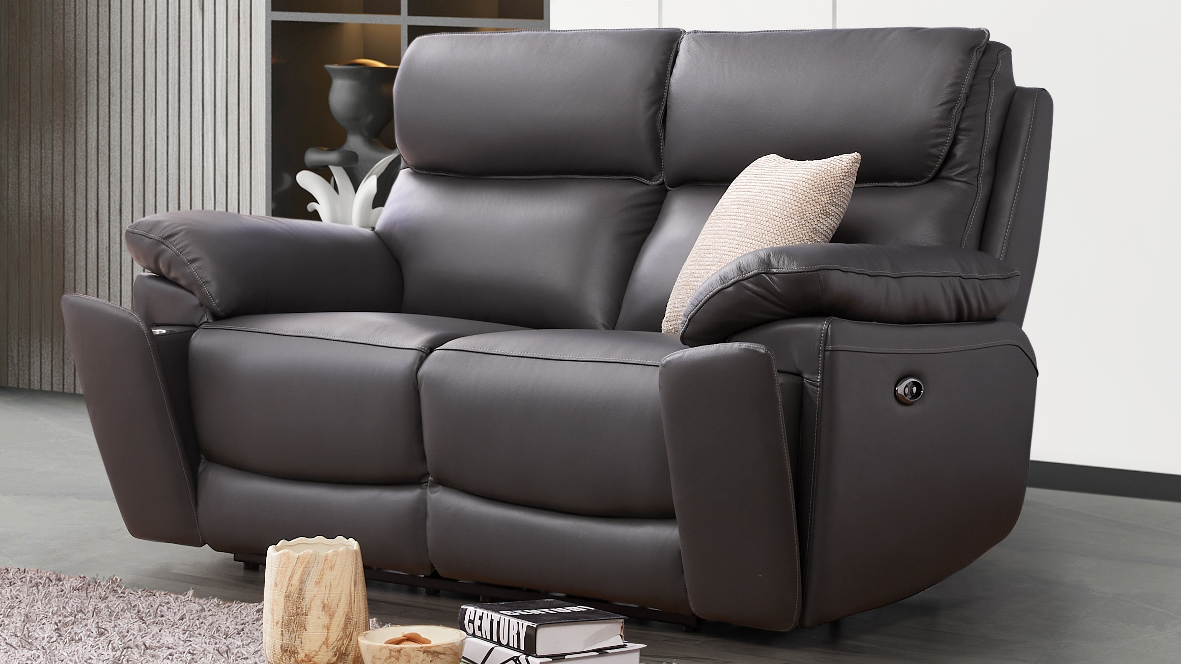 Olite Leather Recliner Two Seat Sofa 5 Thumbnail