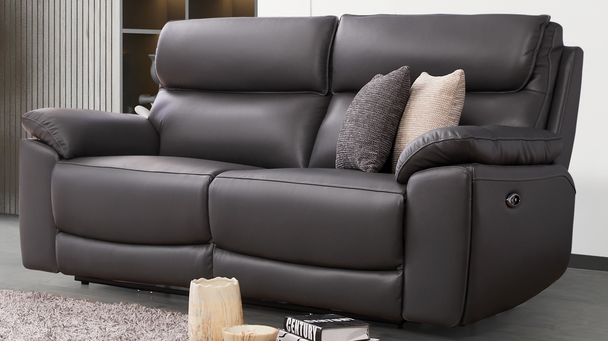 Olite Leather Recliner Three Seat Sofa 5 Thumbnail