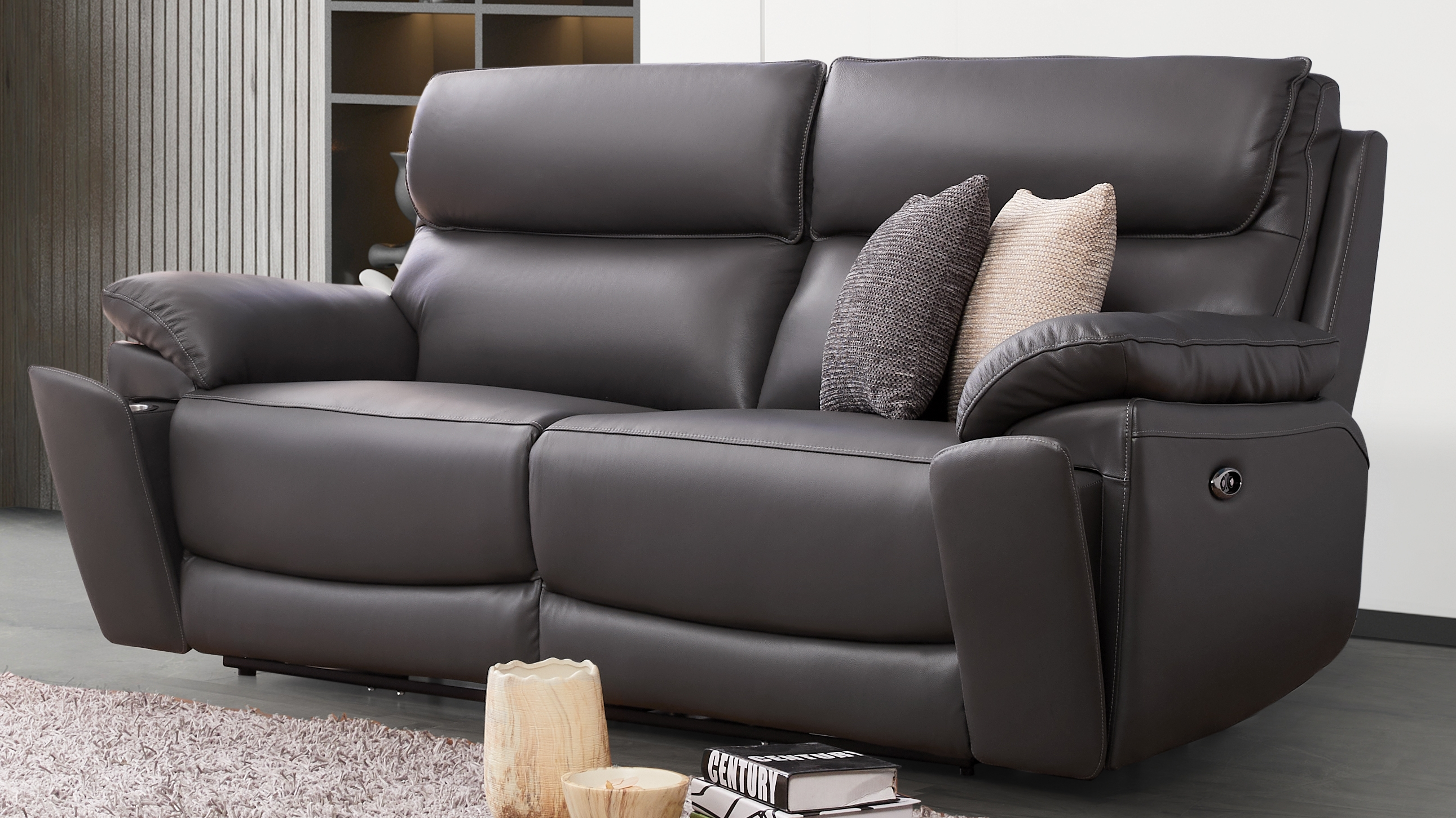 Olite Leather Recliner Three Seat Sofa 5 Thumbnail