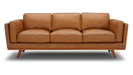 Olafur Leather Three Seat Sofa