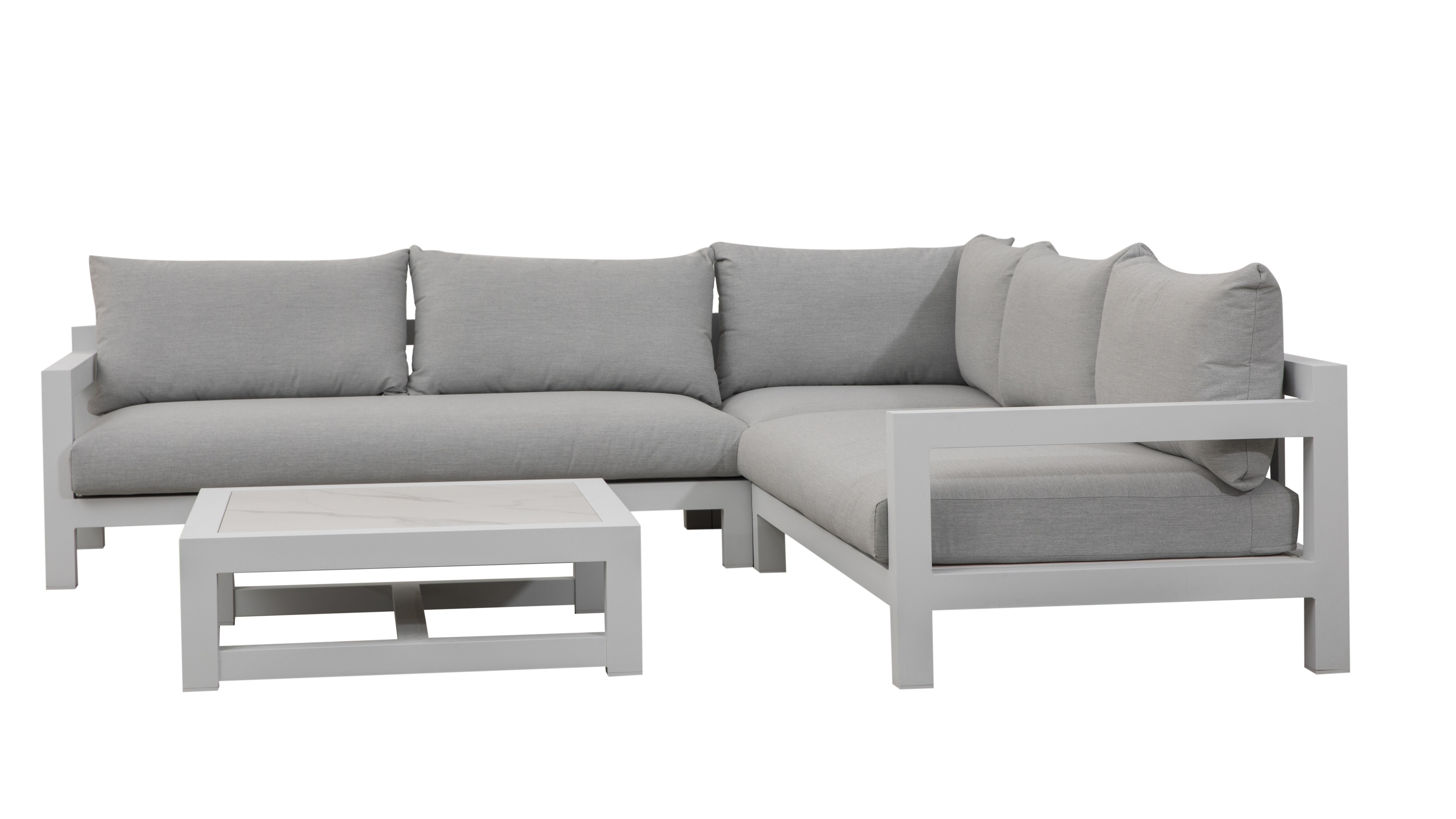 Byron White Outdoor Corner Lounge With Square Coffee Table 2 Thumbnail