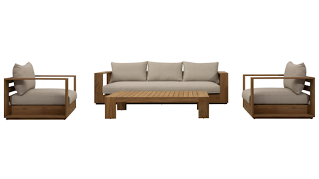 Mackay Teak Outdoor Sofa Suite 3 + 1 + 1 With Coffee Table