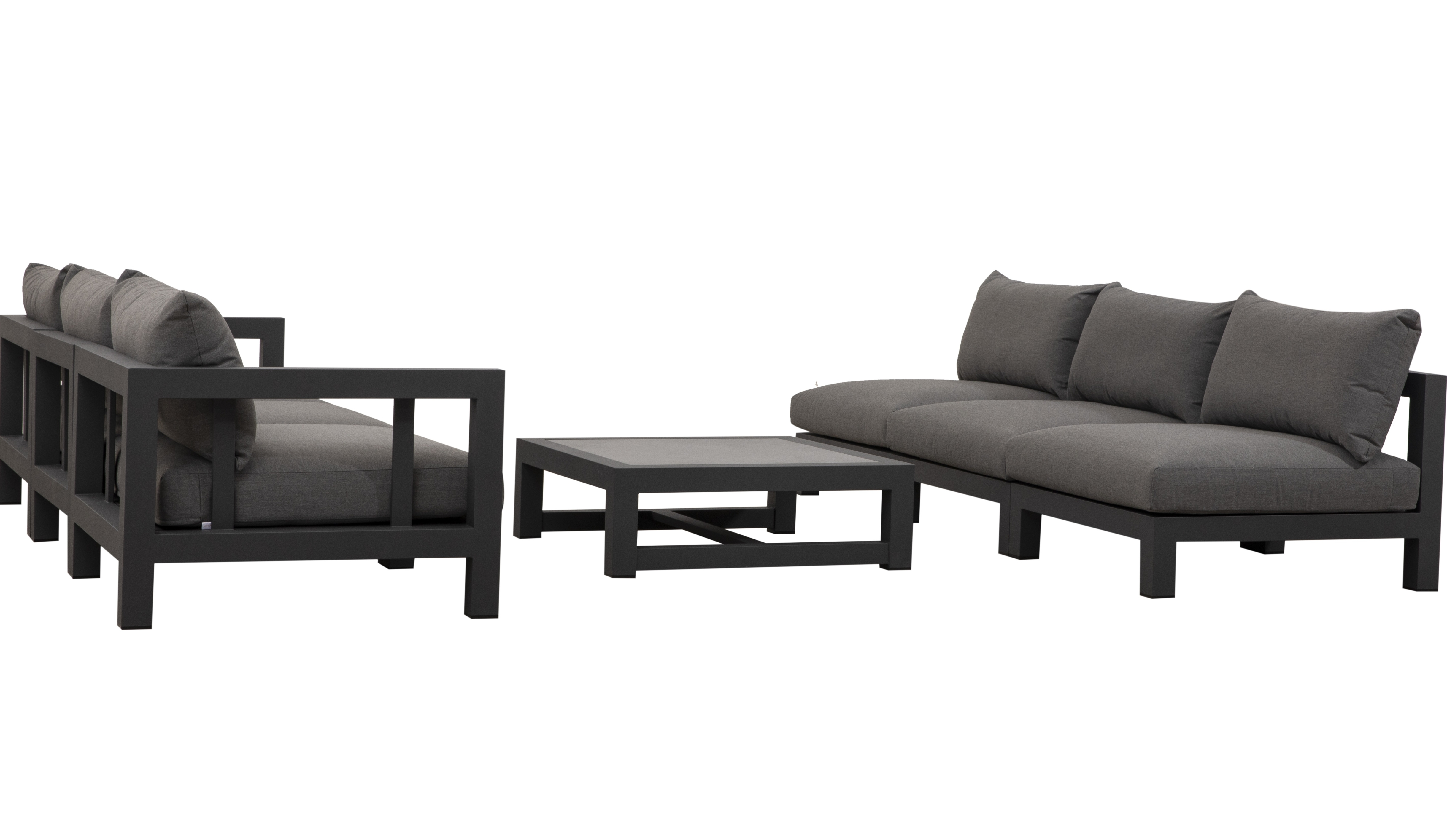 Byron Charcoal Outdoor Seven Ways Lounge System With Rectangular Coffee Table 9 Thumbnail