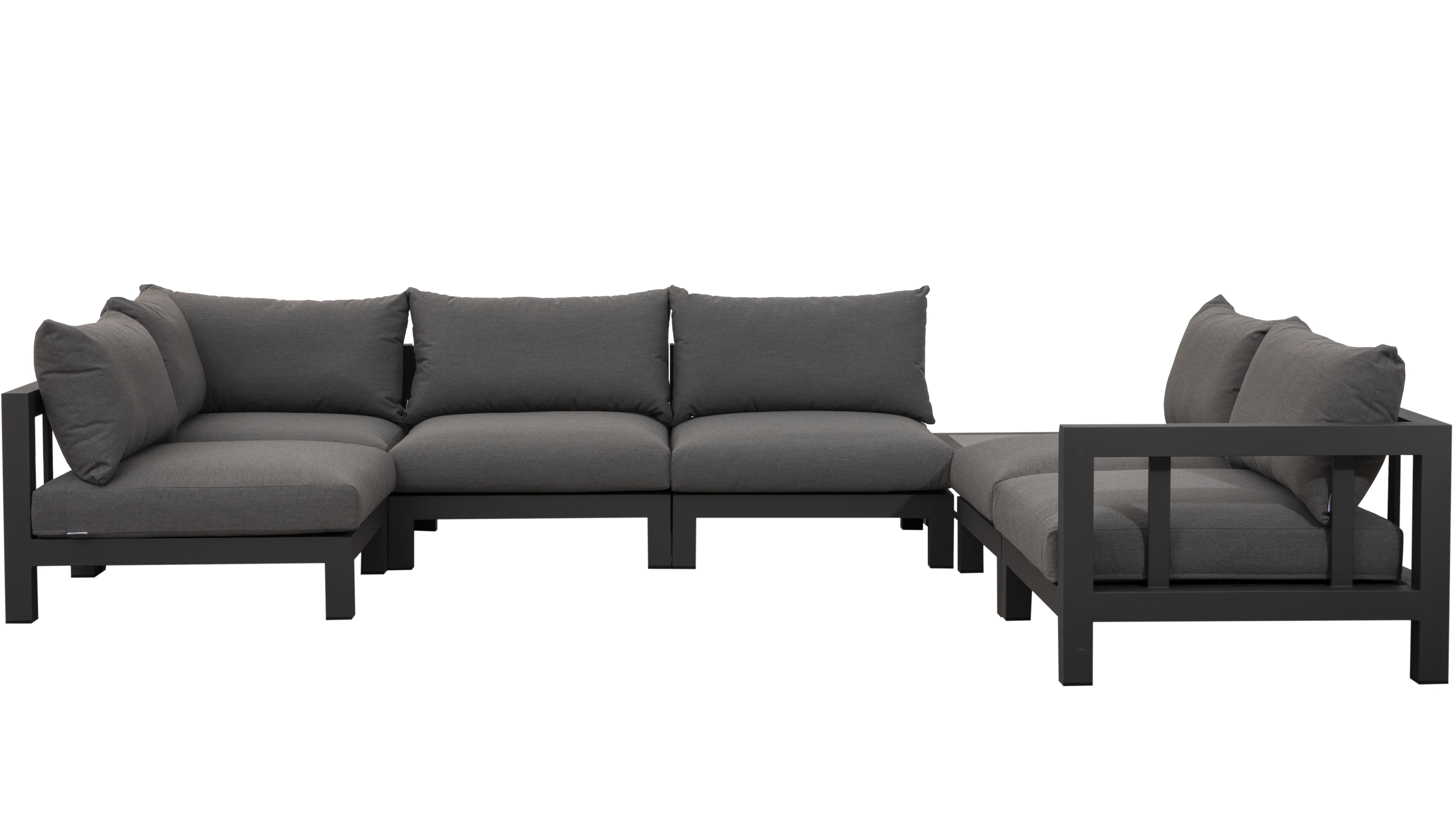 Byron Charcoal Outdoor Seven Ways Lounge System With Rectangular Coffee Table 9 Thumbnail