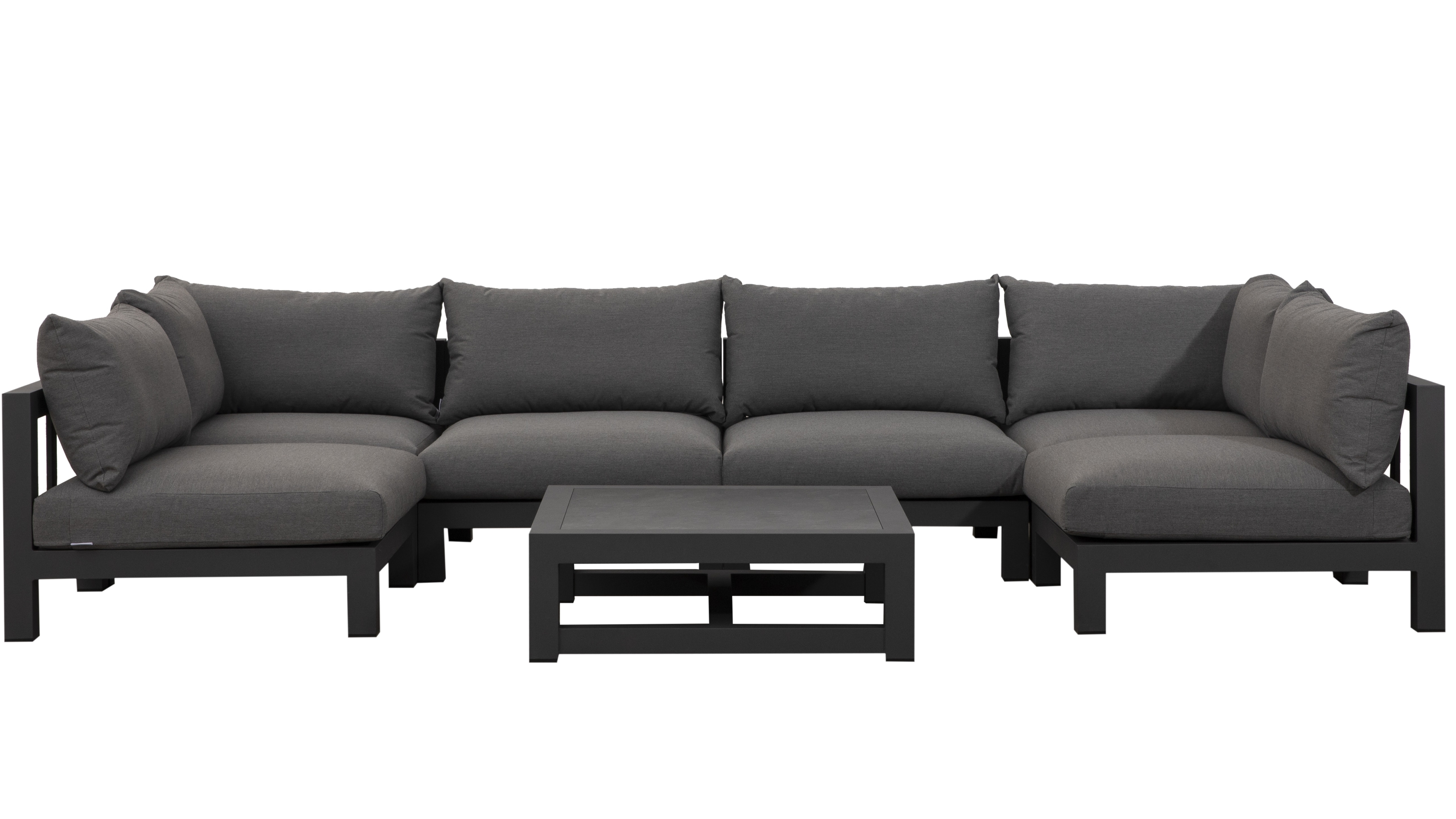 Byron Charcoal Outdoor Seven Ways Lounge System With Rectangular Coffee Table 9 Thumbnail