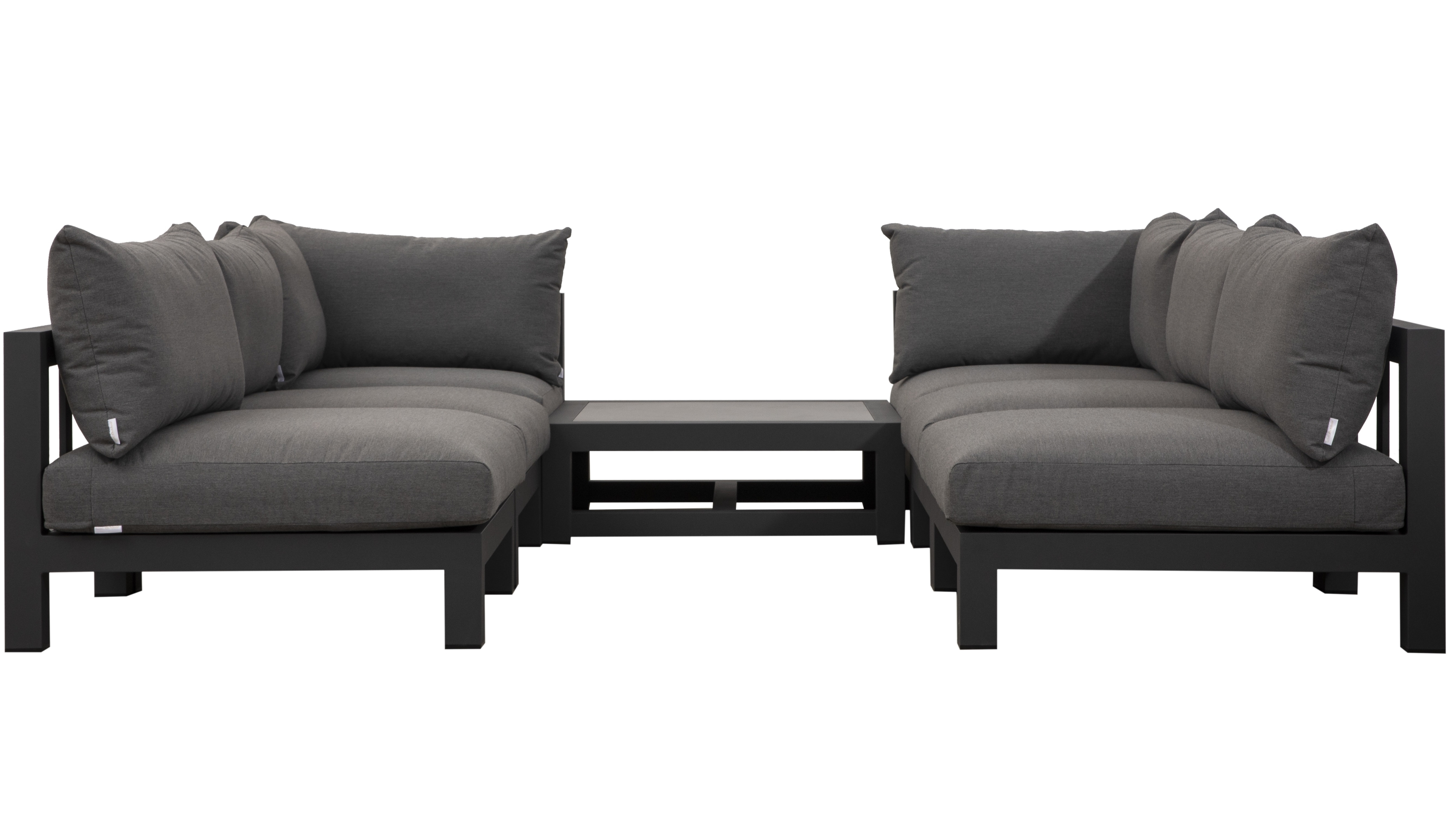 Byron Charcoal Outdoor Seven Ways Lounge System With Rectangular Coffee Table 9 Thumbnail