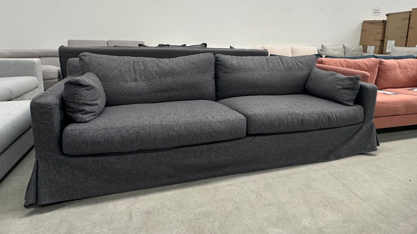 JULES Fabric Three Seater Sofa (Colour-sky Square Ash - Sku3671208) 1