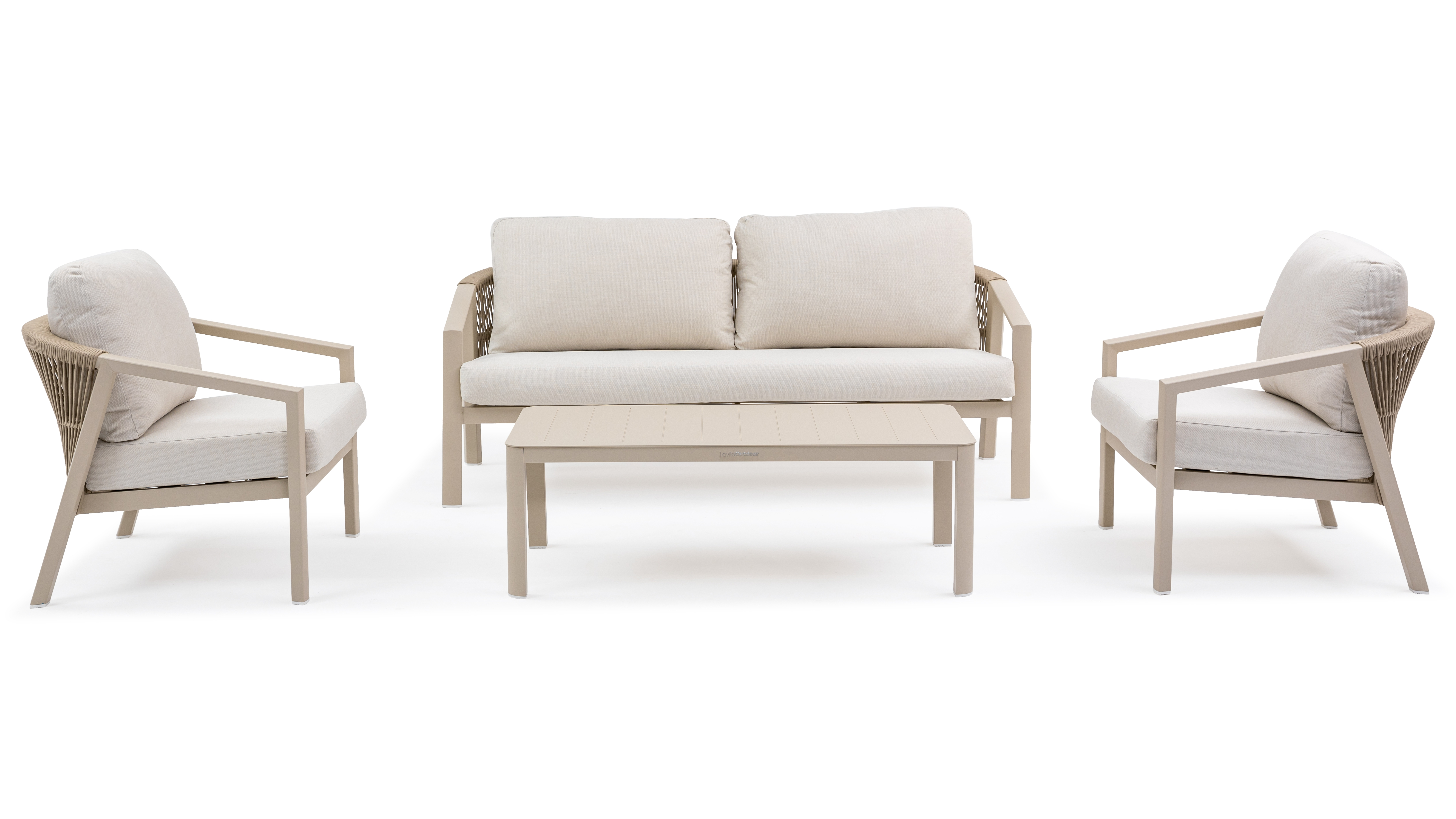 Kiama Mocha Outdoor Rope Lounge Set 2+1+1 With Coffee Table 6 Thumbnail