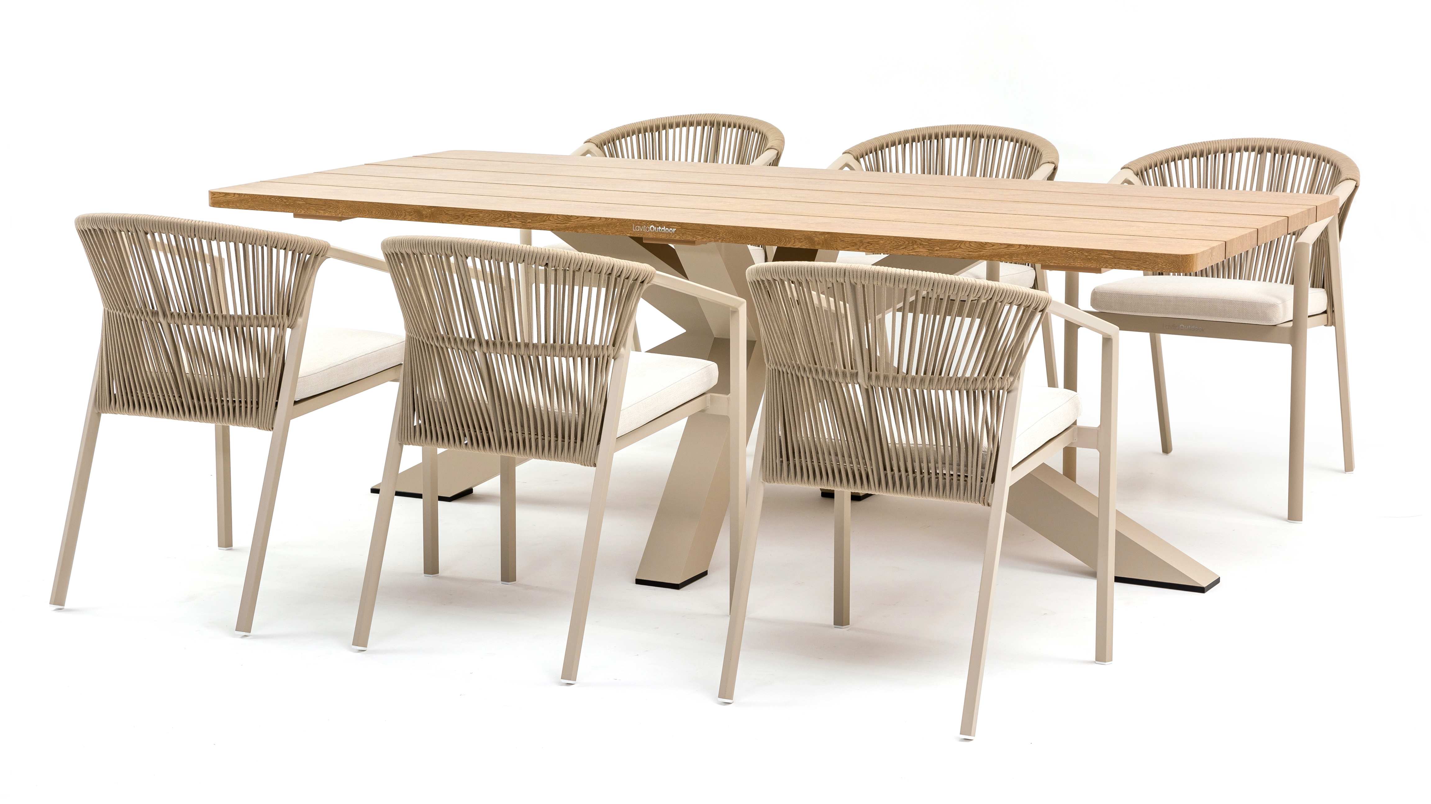 Fraser Mocha 7-piece Outdoor Dining Set With Kiama Mocha Chairs 5 Thumbnail