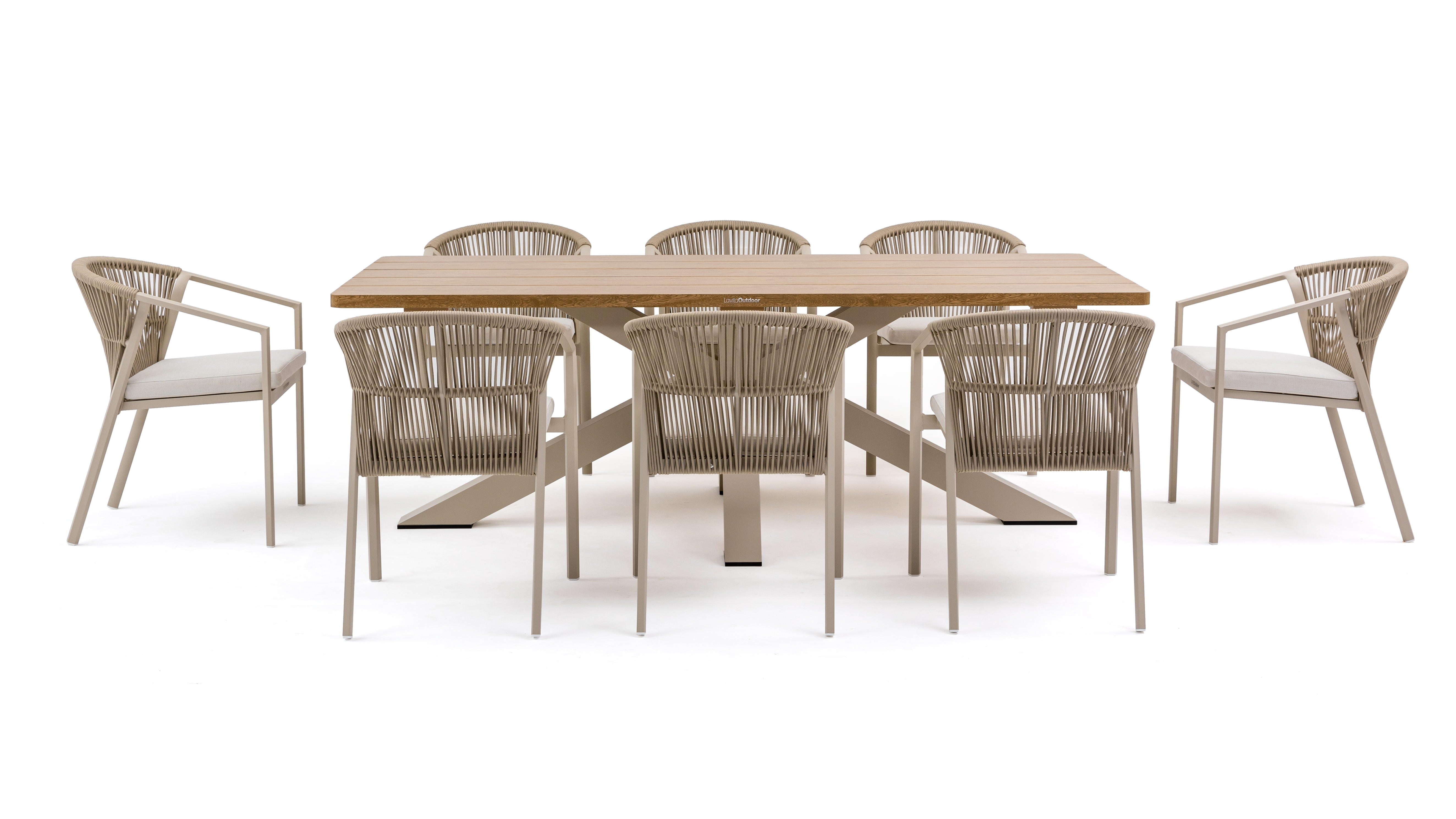 Fraser Mocha 9-piece Outdoor Dining Set With Kiama Mocha Chairs 5 Thumbnail