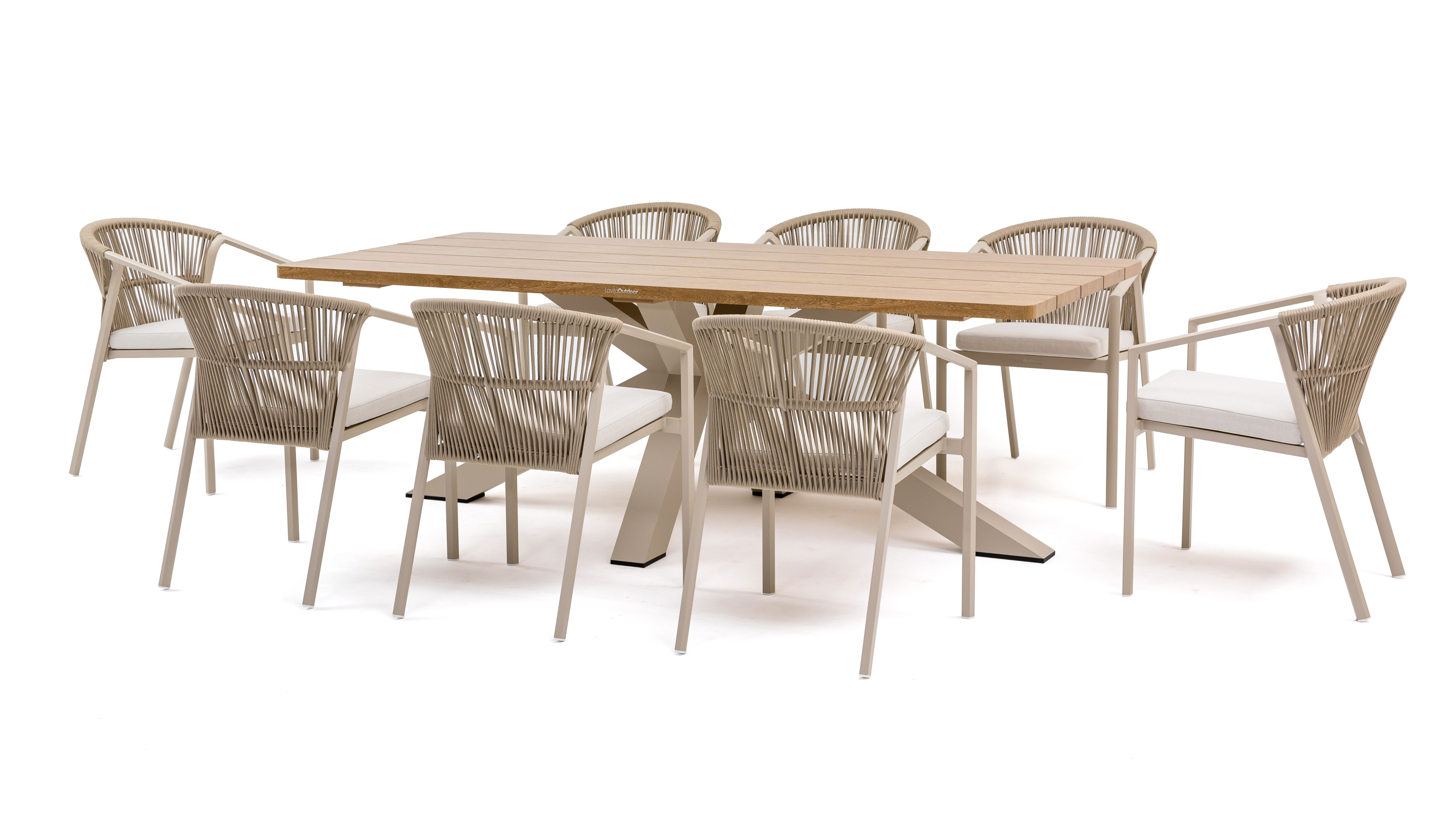 Fraser Mocha 9-piece Outdoor Dining Set With Kiama Mocha Chairs 5 Thumbnail