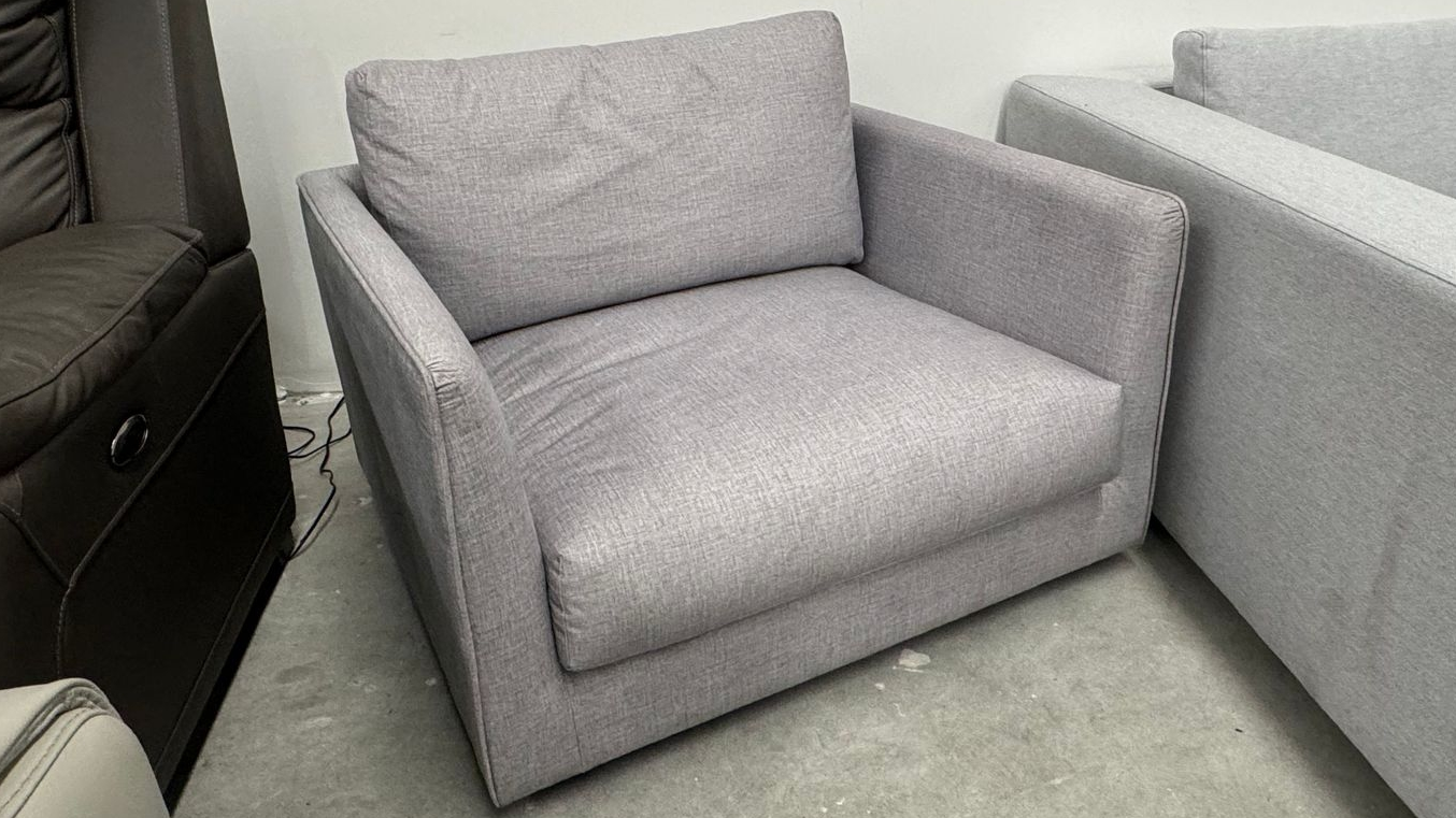 STELLAR Fabric Armchair (Fabric-mazza Vapour ,leg-cone Leg  Natural ,fill- Feather ,firmness- Soft - Sku1360038) 1