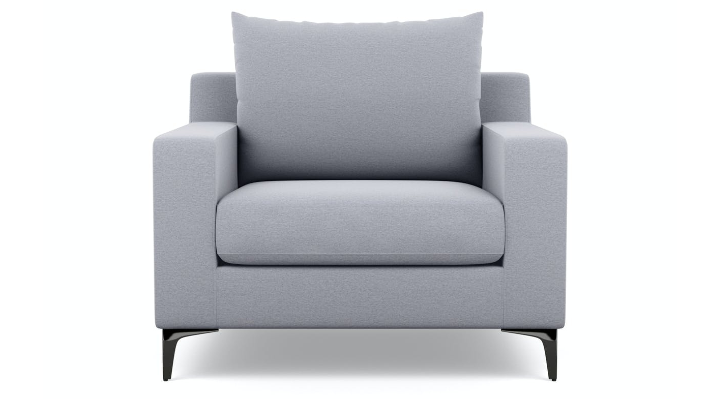 APOLLO Fabric Armchair (Fabric- Manisa Vapour ,leg-corner Leg  Black ,fill- Feather ,firmness- Soft - Sku1356606) 1