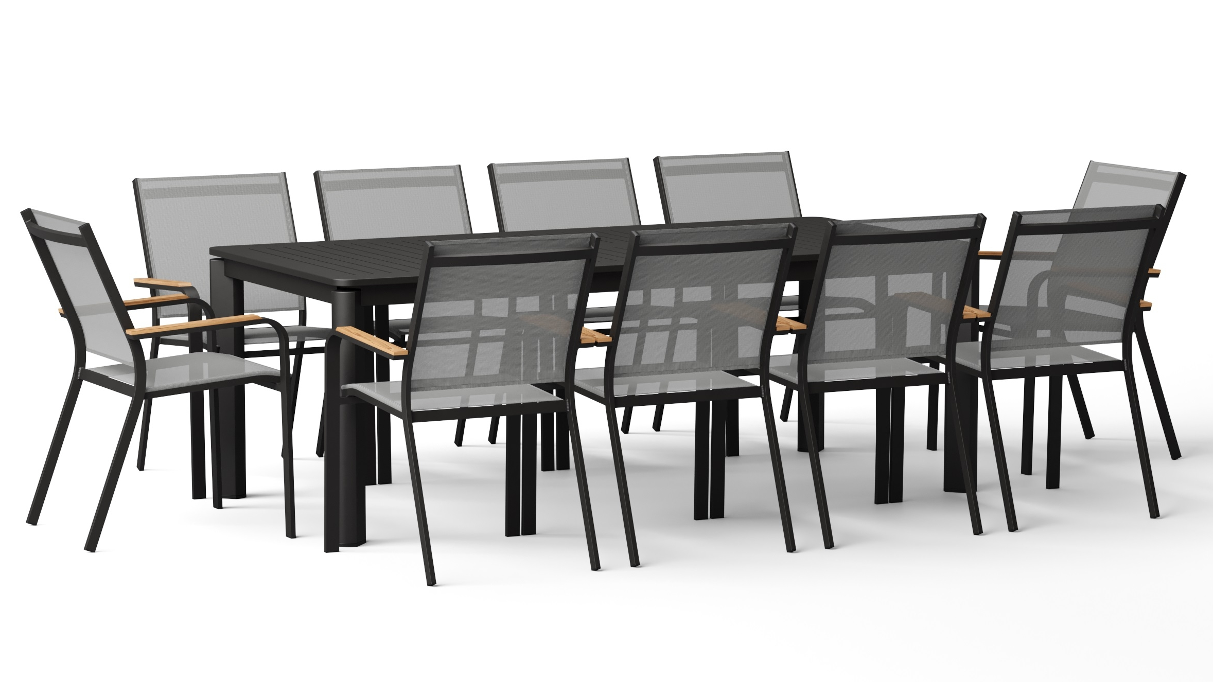 Wentworth Black 11-piece Outdoor Extendable Dining Set With Wentworth Black Chairs 6 Thumbnail
