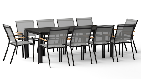 Wentworth Black 11-piece Outdoor Extendable Dining Set With Wentworth Black Chairs
