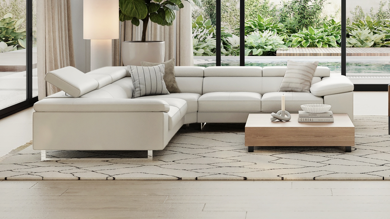 Boston Leather Corner Lounge Option A