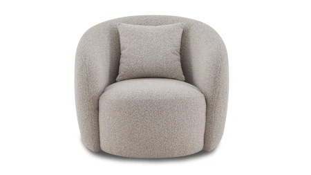 Arc Fabric Swivel Chair Moonbeam