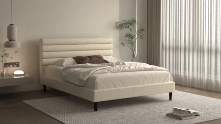 Purity Frisian Bed Frame Queen Latte