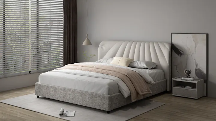 Purity Corsica Bed Frame King Cream Grey