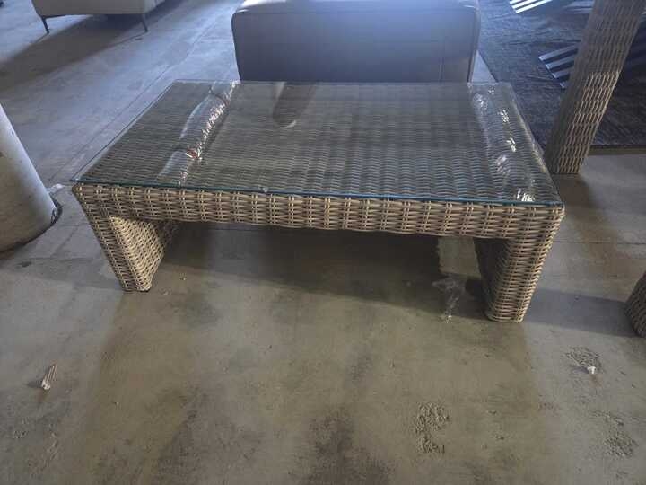 SAVANNAH Outdoor Wicker Rectangular Coffee Table (Colour: Wicker + Fabric) 1