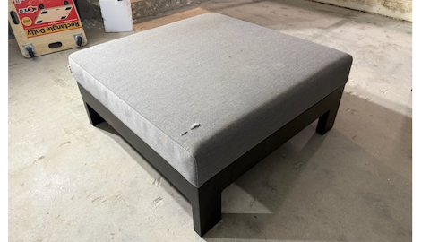 NEW NOOSA BLACK Outdoor Ottoman (Frame And Fabric- Black Frame, Flanelle Fabric) 1