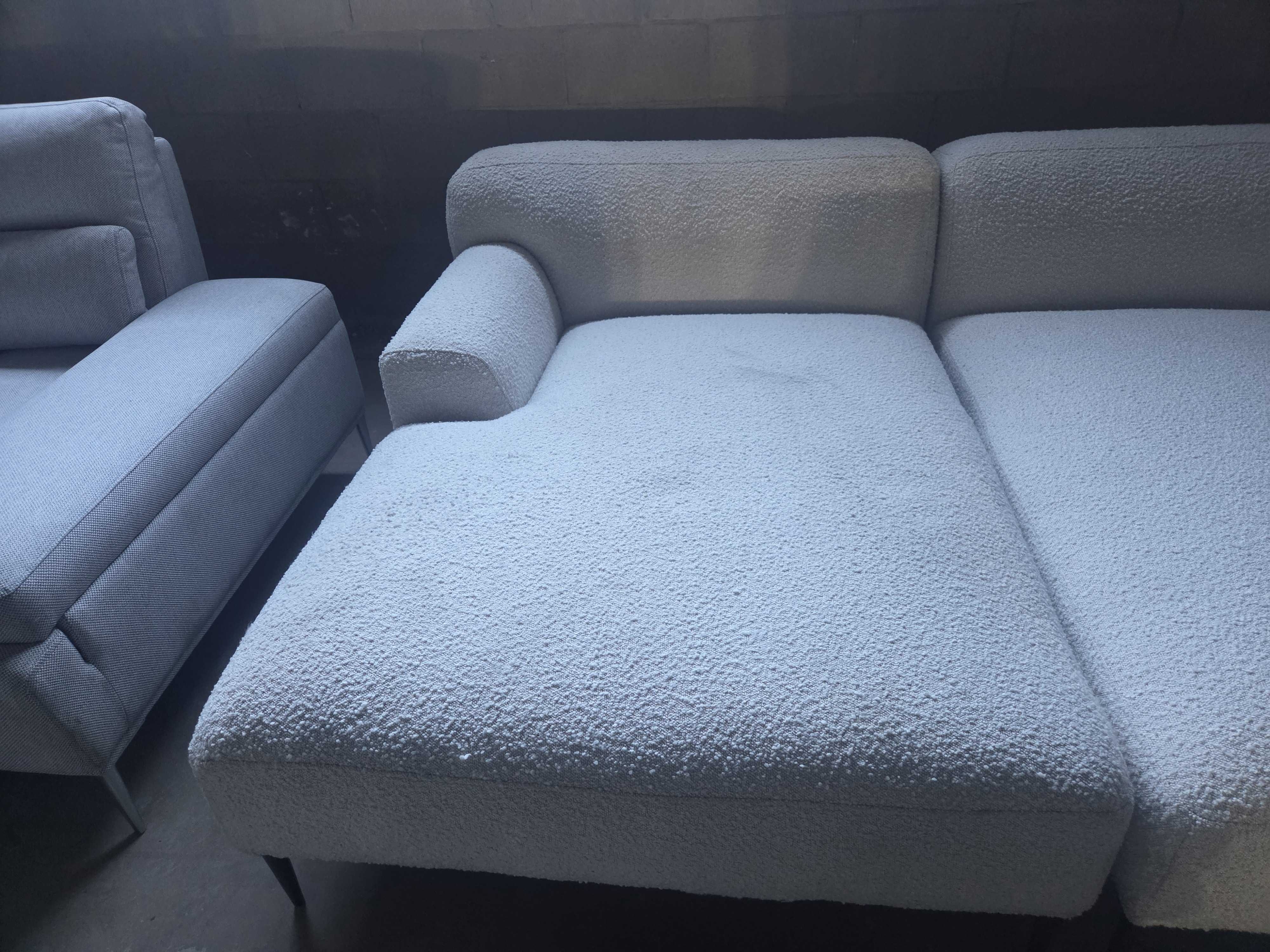 ANDREA  LEFT FACING CHAISE ONLY Fabric Chaise Module  - Left Arm Facing Only (Fabric Colour-boucle White) 1