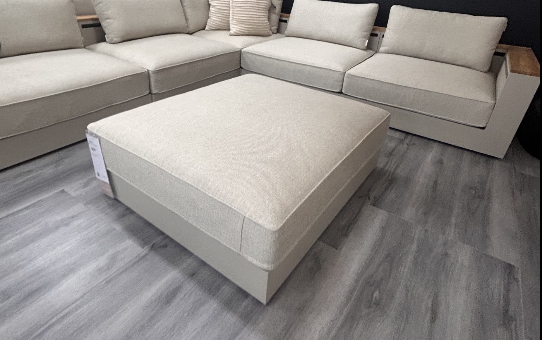 TORQUAY OUTDOOR OTTOMAN Outdoor Ottoman (Frame Colour: Cream Aluminium, Fabric Colour: Sand Olefin) 1