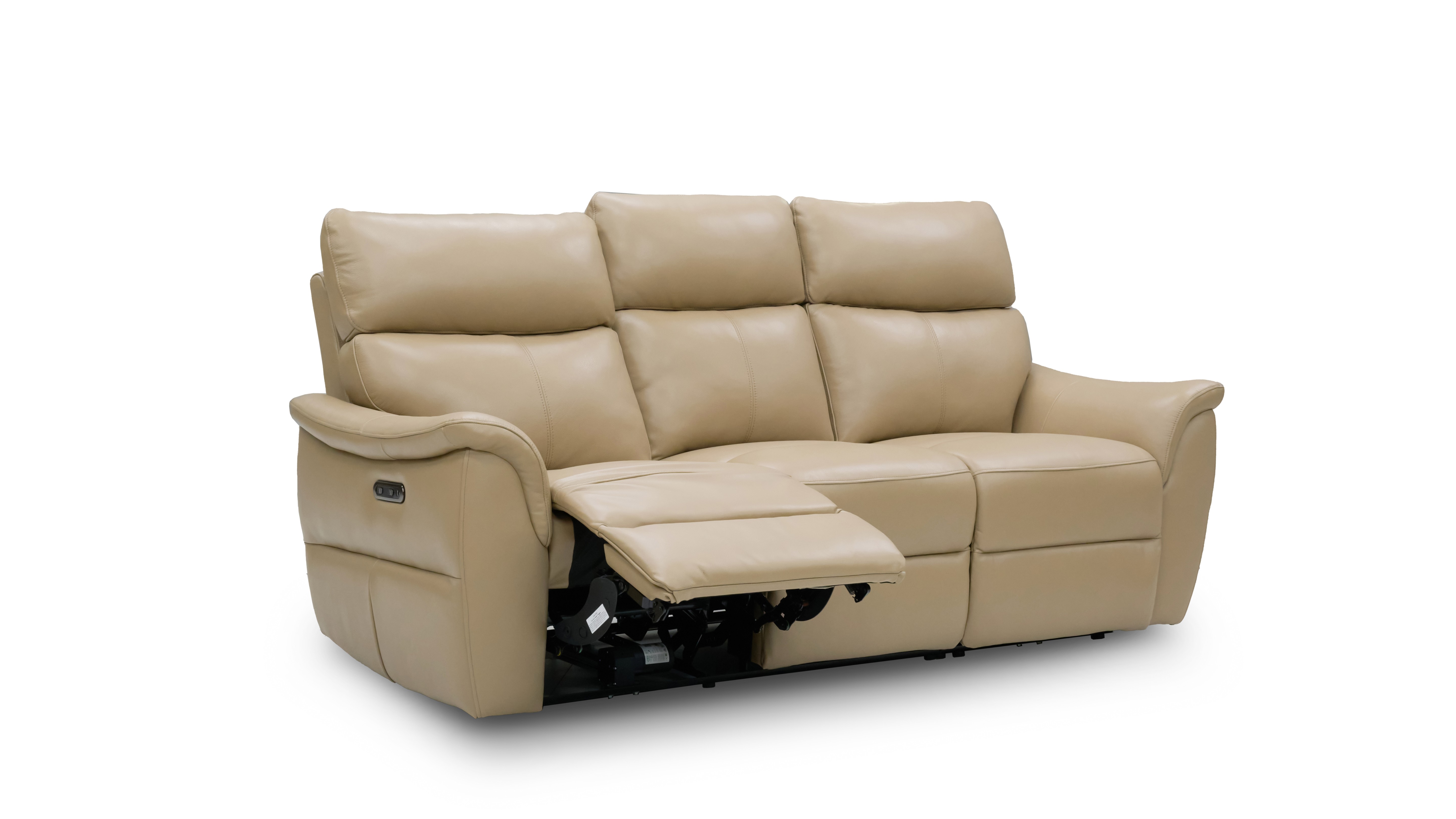Edmond Leather Three Seater Sofa Power Recliner 7 Thumbnail