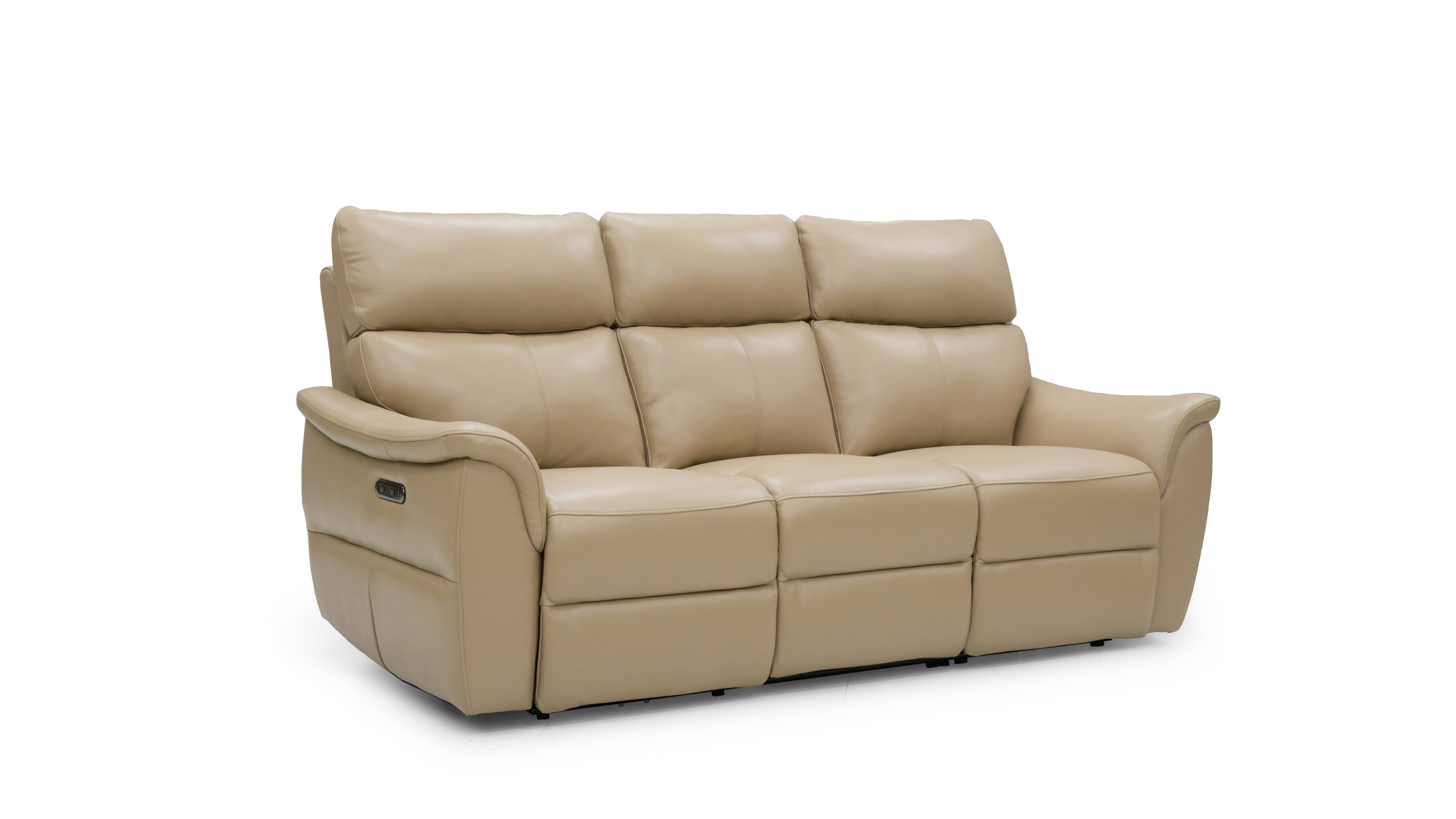 Edmond Leather Three Seater Sofa Power Recliner