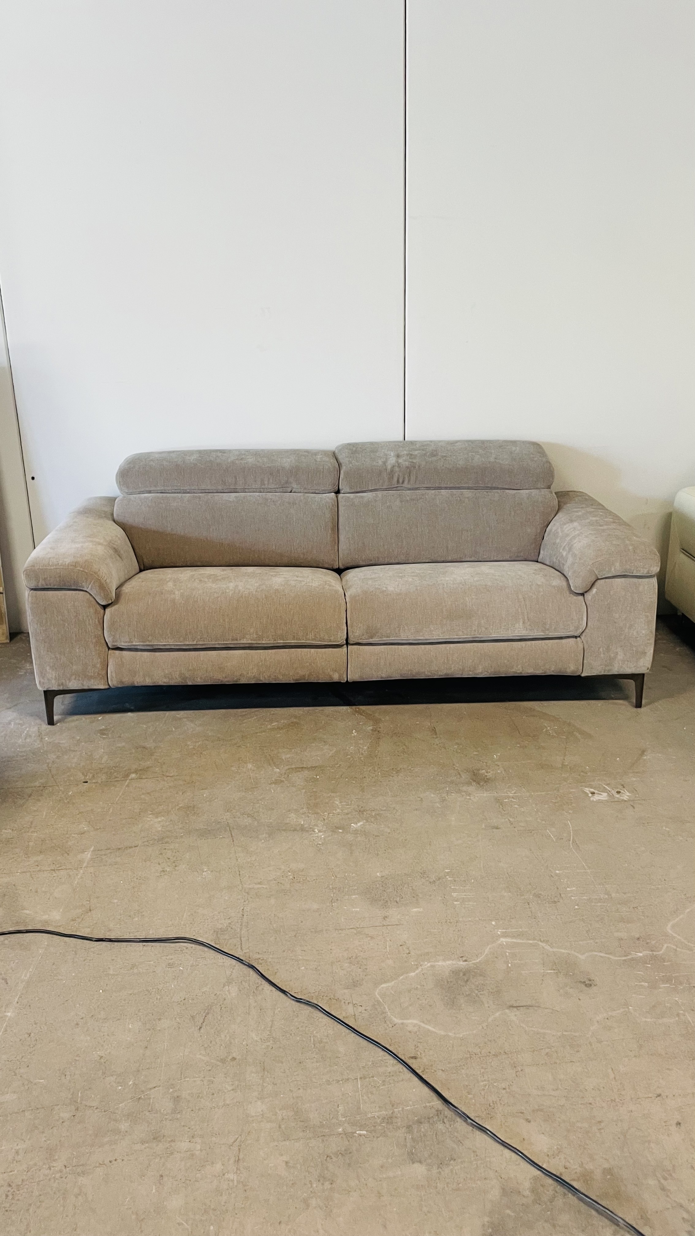 CARLISLE Fabric Electric Recliner Three Seat Sofa (Colour: Capri Truffle) 1