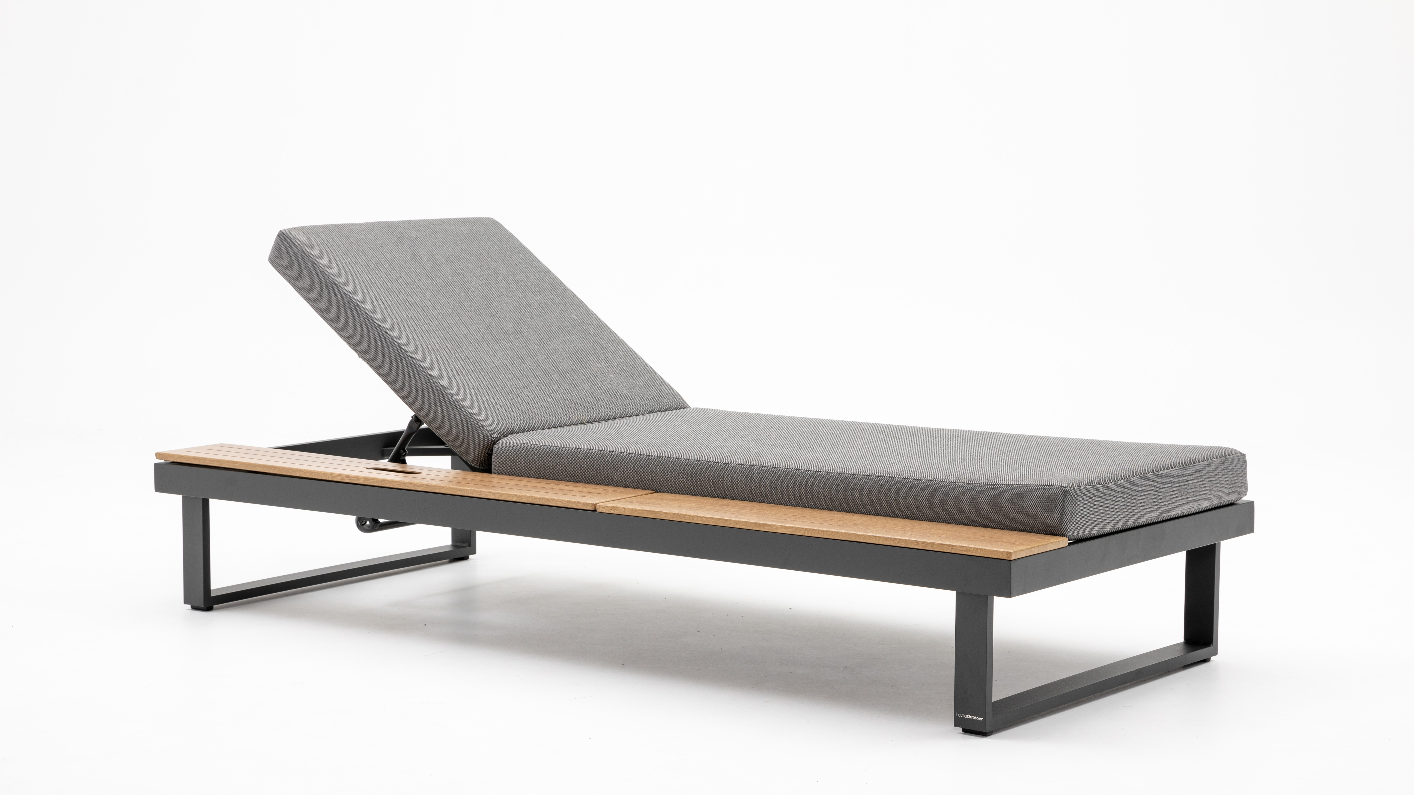 Avoca Anthracite Outdoor Sunlounge With Adjustable Side Table 9 Thumbnail