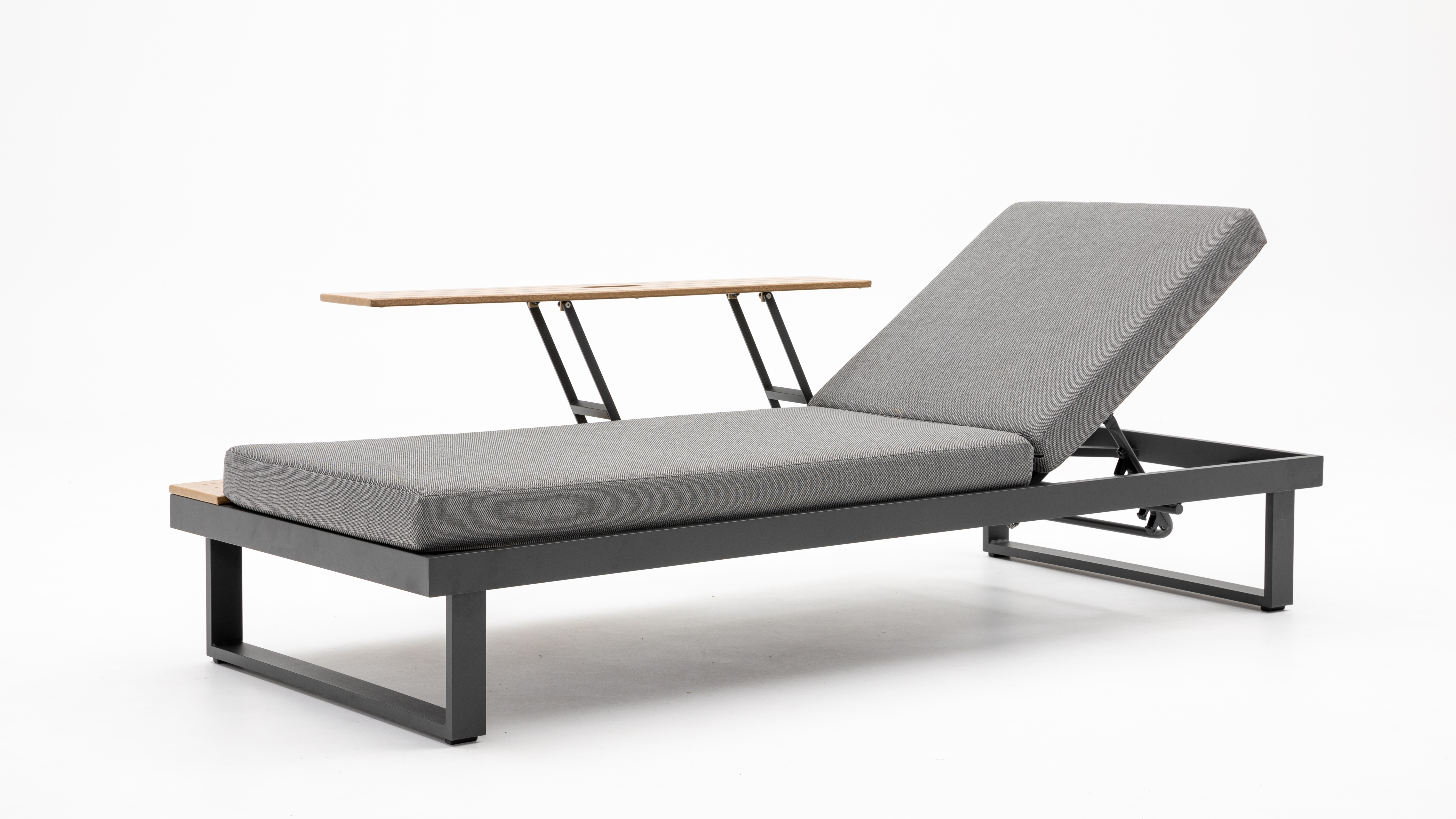 Avoca Anthracite Outdoor Sunlounge With Adjustable Side Table 9 Thumbnail