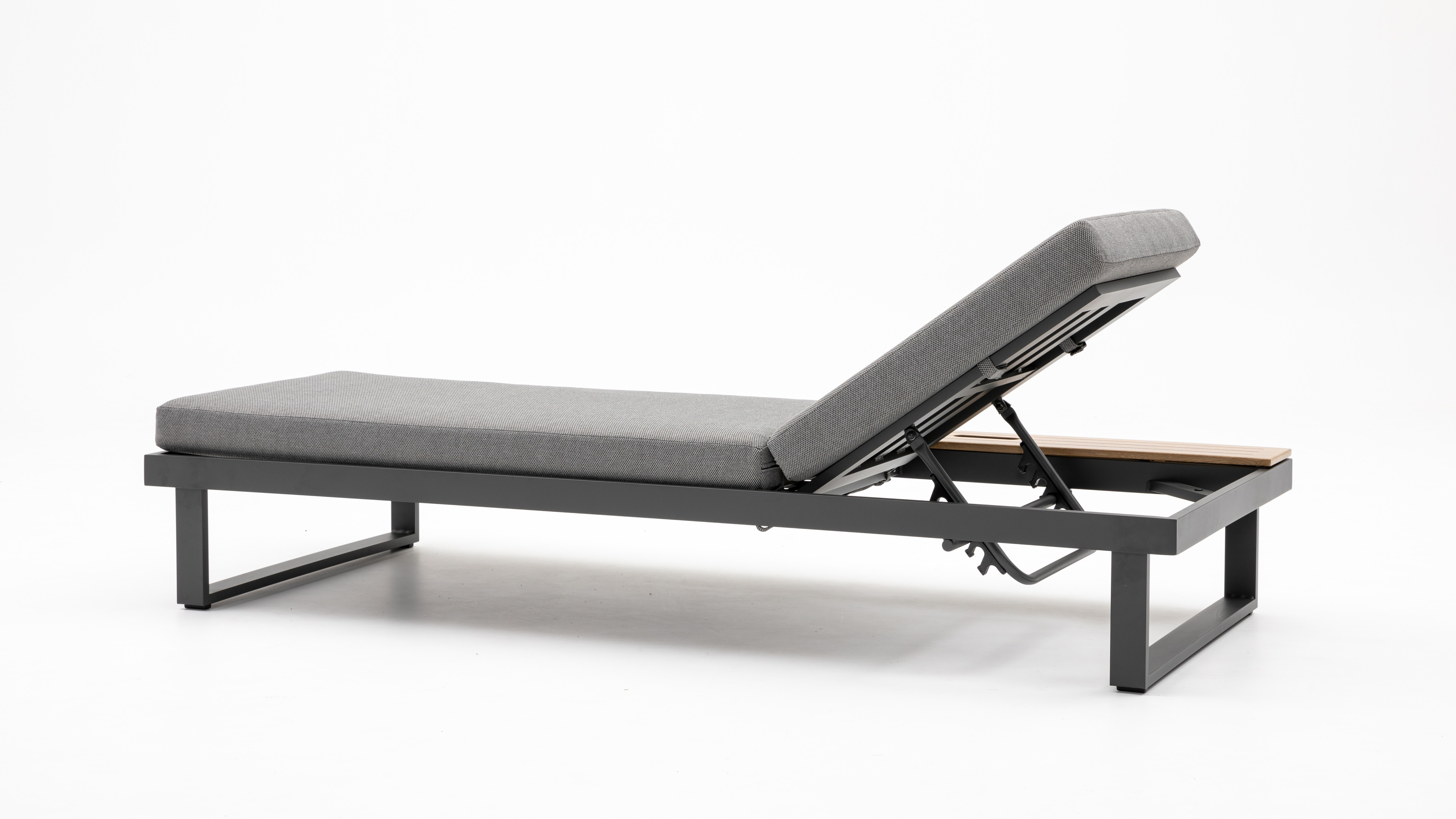 Avoca Anthracite Outdoor Sunlounge With Adjustable Side Table 9 Thumbnail