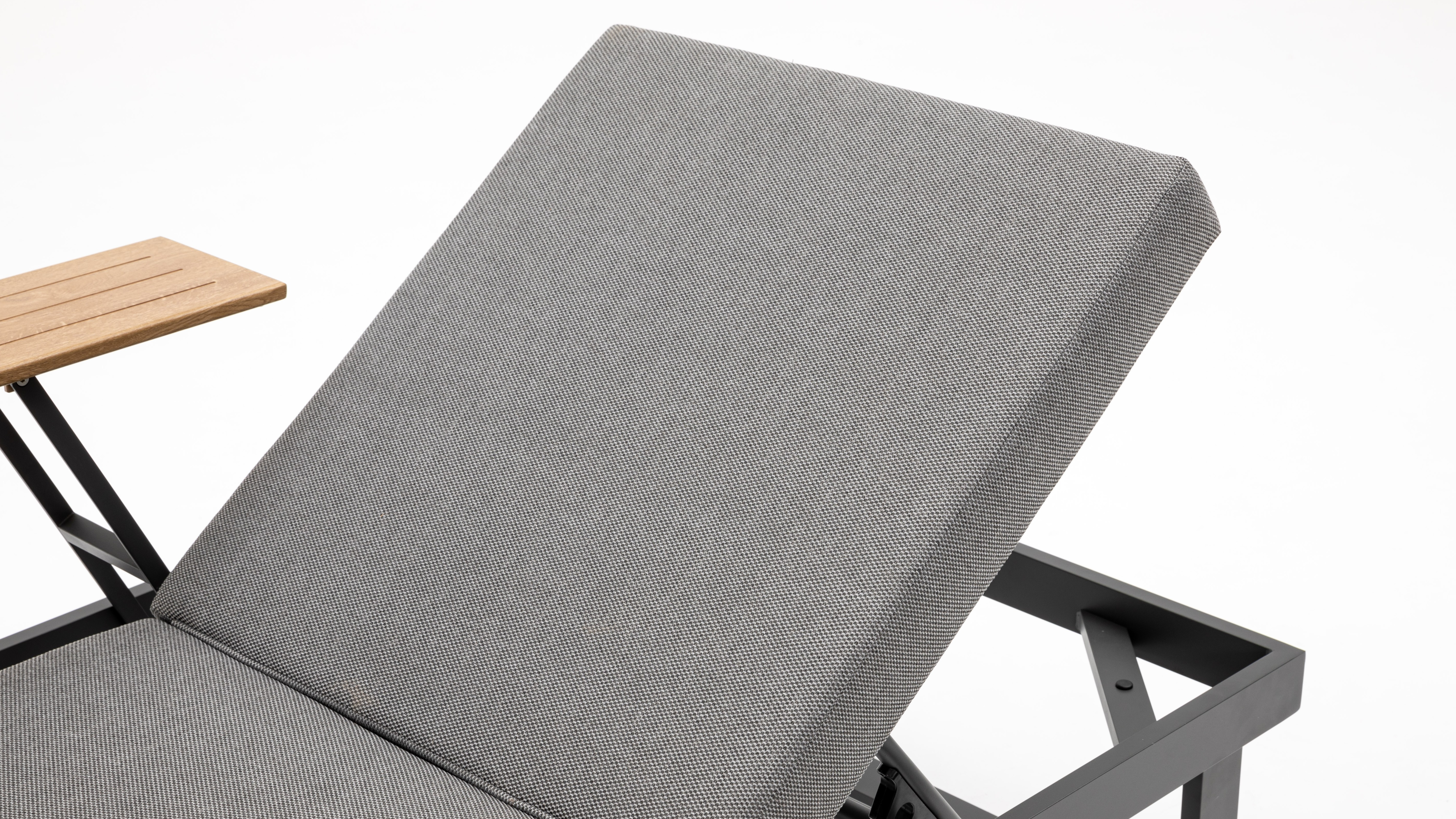 Avoca Anthracite Outdoor Sunlounge With Adjustable Side Table 9 Thumbnail