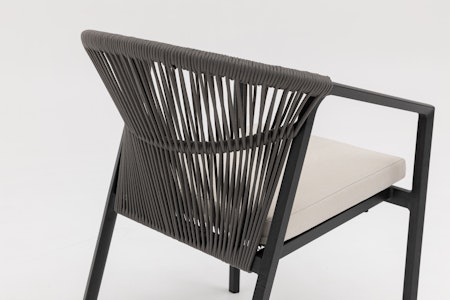 Kiama Ebony Outdoor Rope Dining Chair Set Of 2