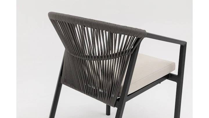 Kiama Ebony Outdoor Rope Dining Chair Set Of 2