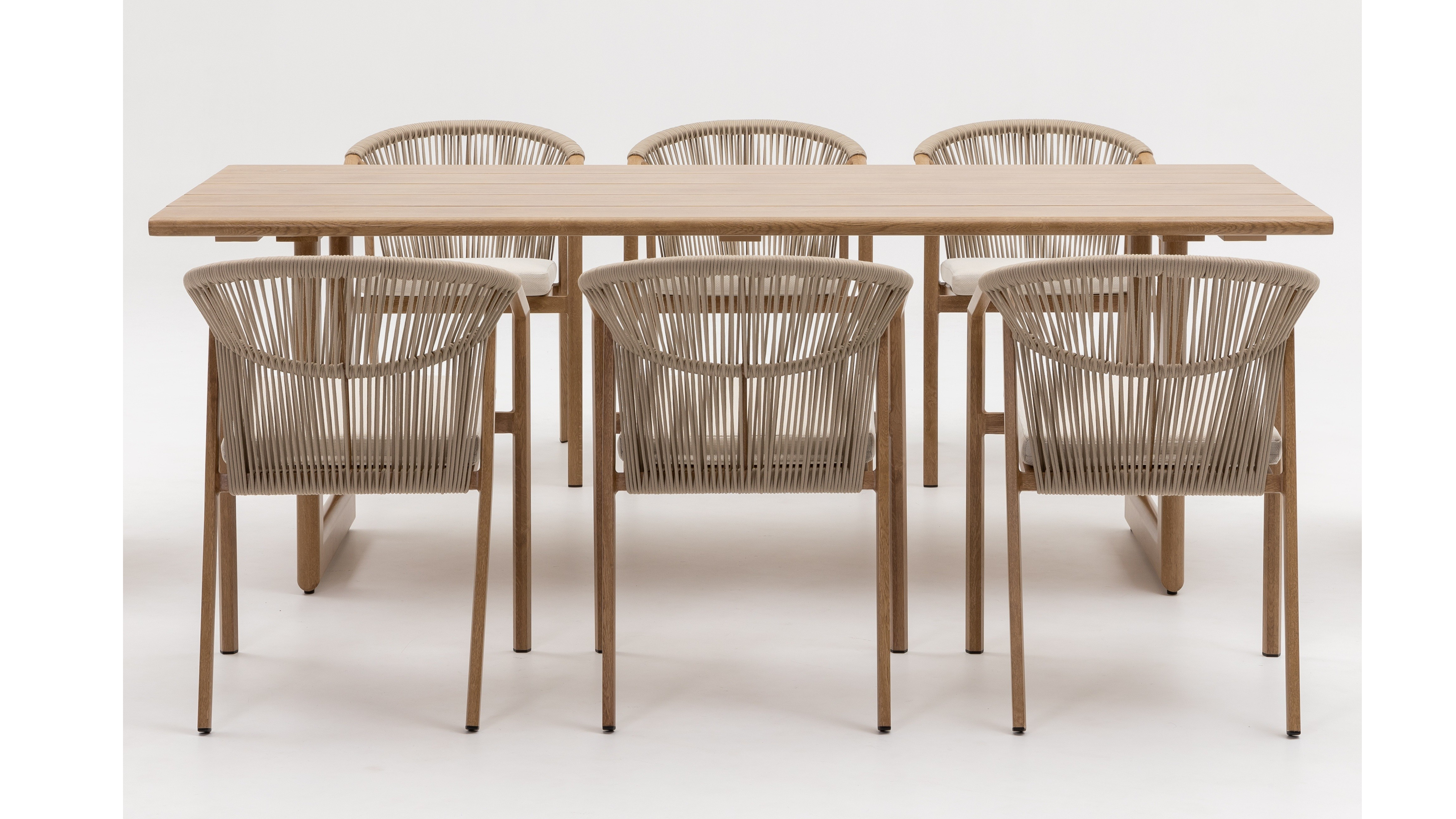 Balmain Oak 7-piece Outdoor Dining Set With Kiama Oak Chairs 5 Thumbnail