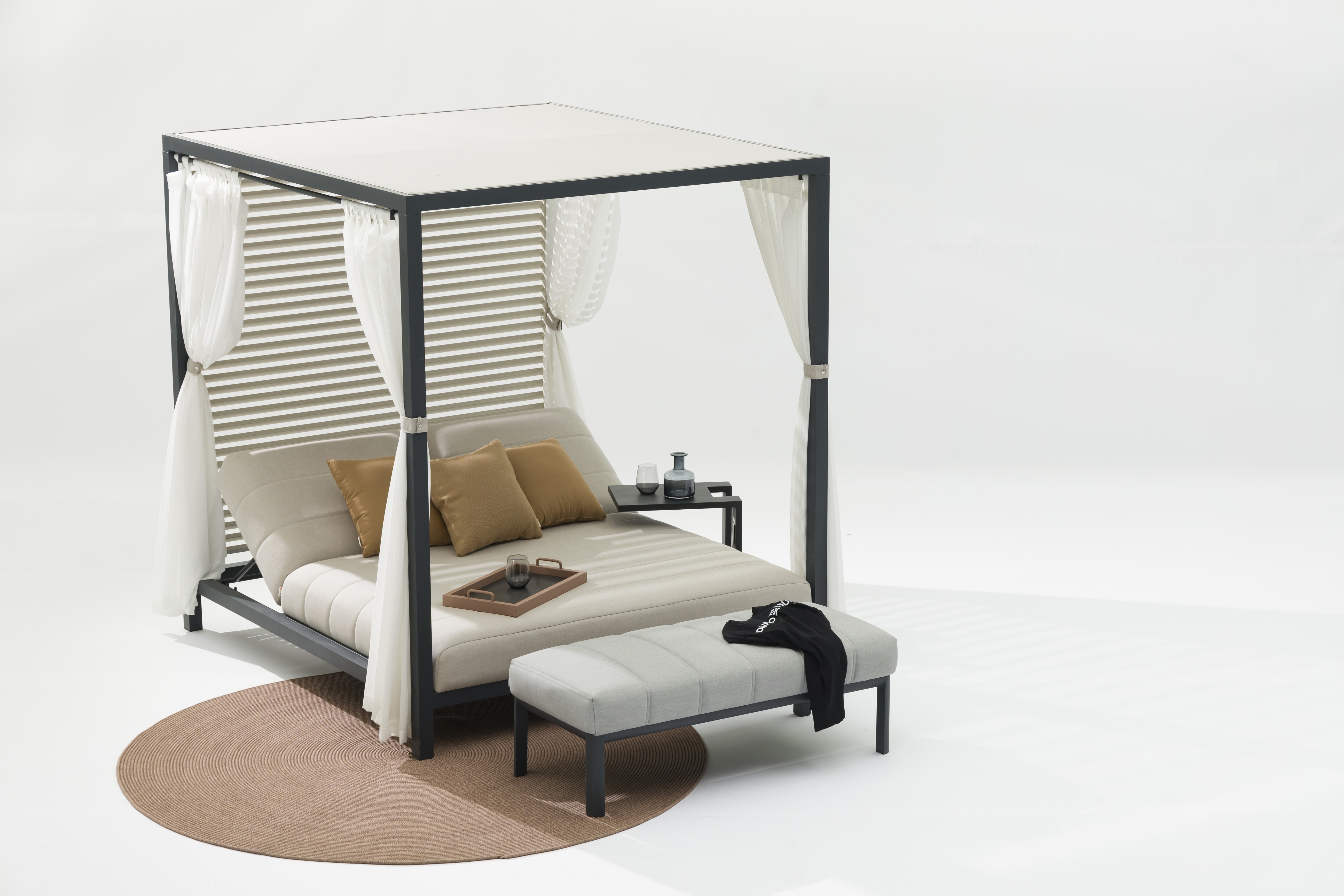Bora Bora Cinza Outdoor Double Sunbed Gazebo 26 Thumbnail