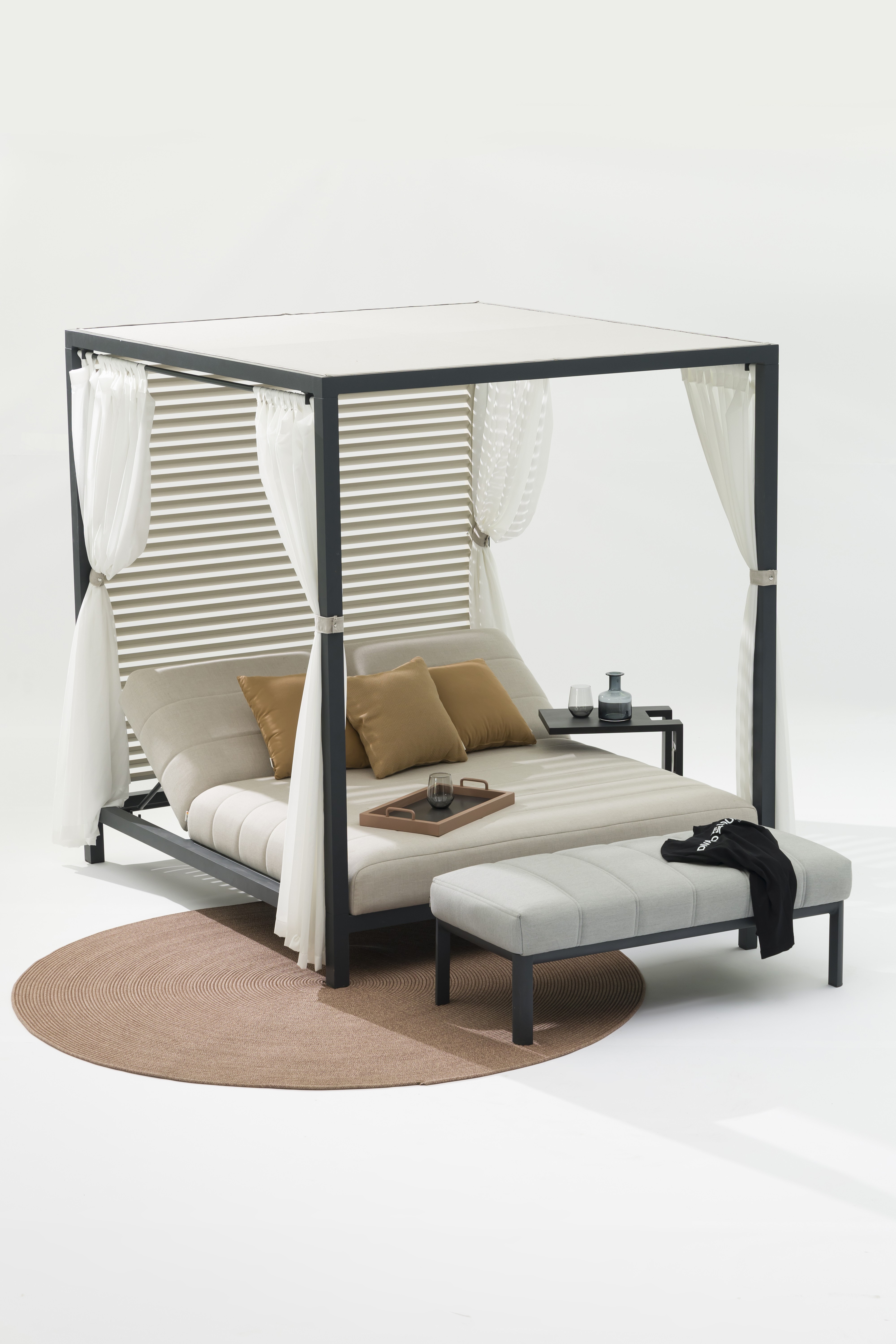 Bora Bora Cinza Outdoor Double Sunbed Gazebo 26 Thumbnail