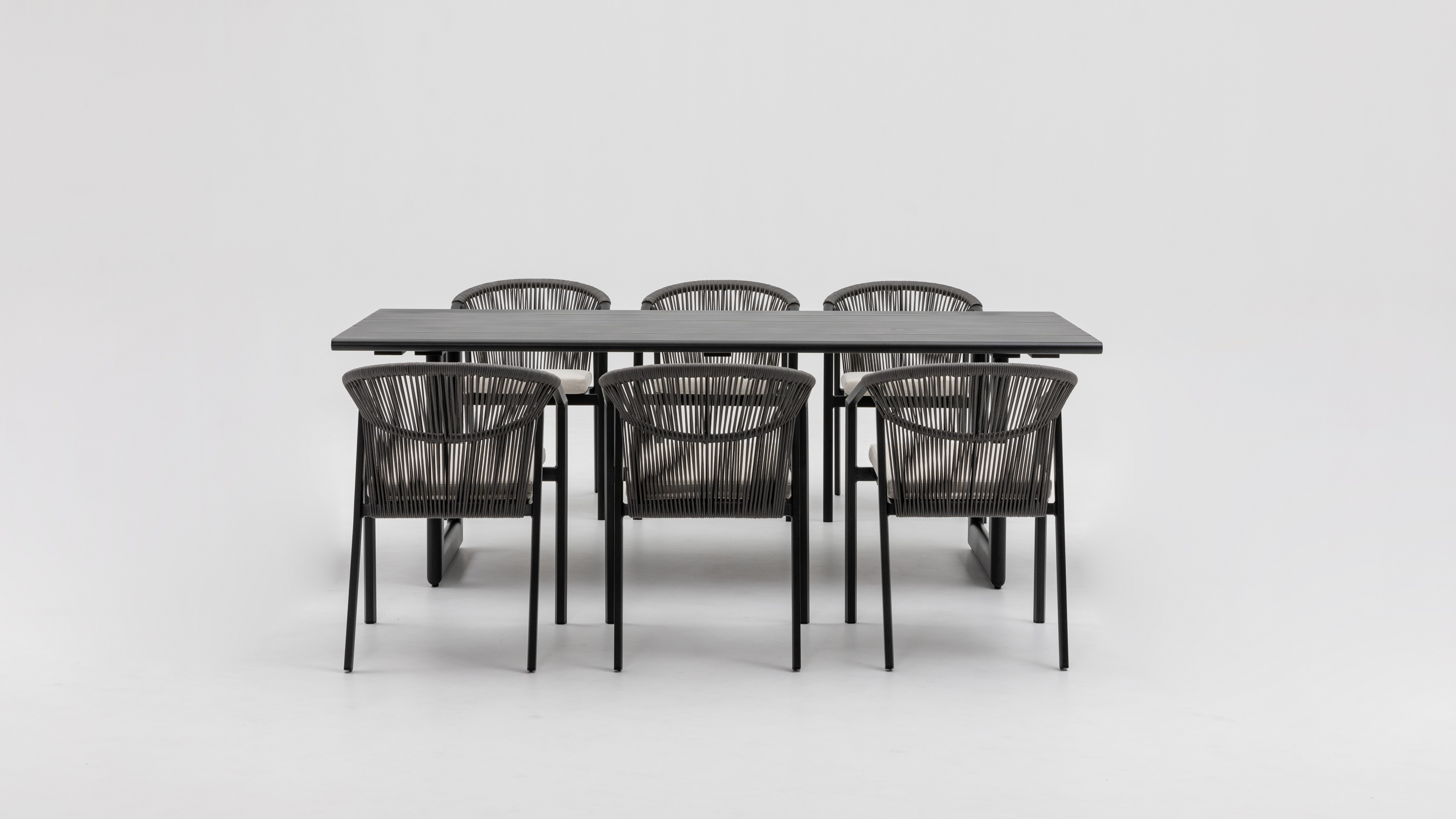 Balmain Ebony 7 - Piece Outdoor Dining Set With Kiama Ebony Chairs 3 Thumbnail
