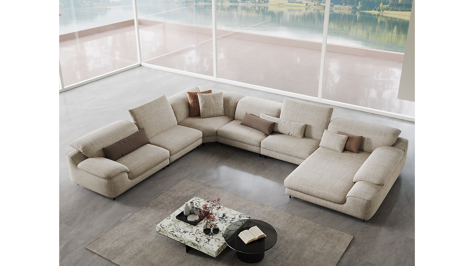 Carter Fabric Modular Lounge Option D