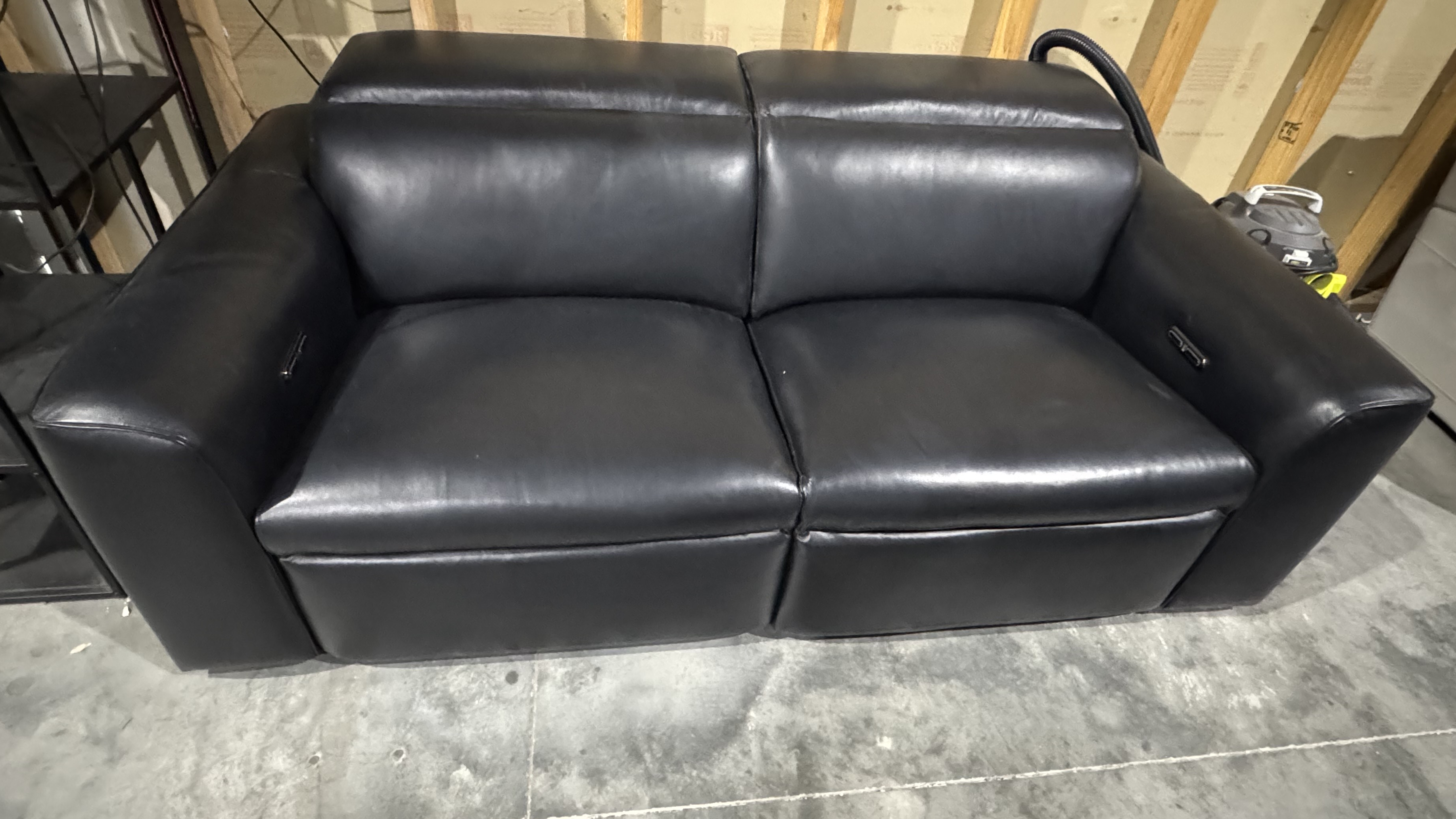 BROADWAY Leather Recliner Two Seat Sofa (Material: Full Leather, Colour: Prestige Black) 1