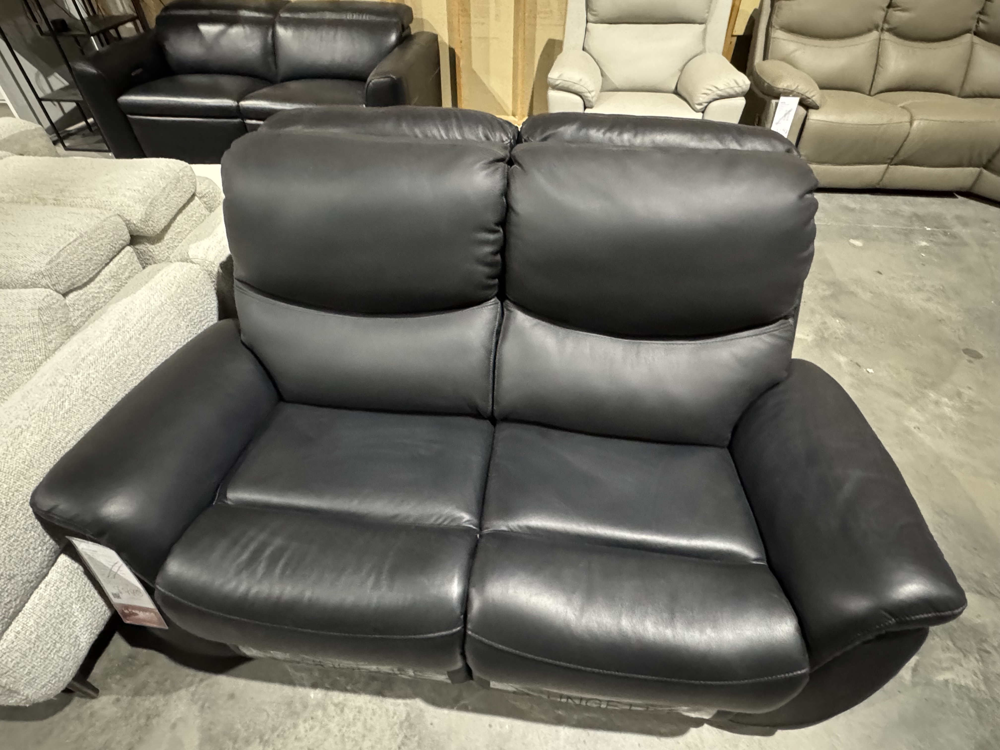 RICHMOND Leather Recliner Two Seater Sofa (Material: Leather + Match, Colour: Premium Black, Recliner Type: Manual Recliner - Sku3792043) 1