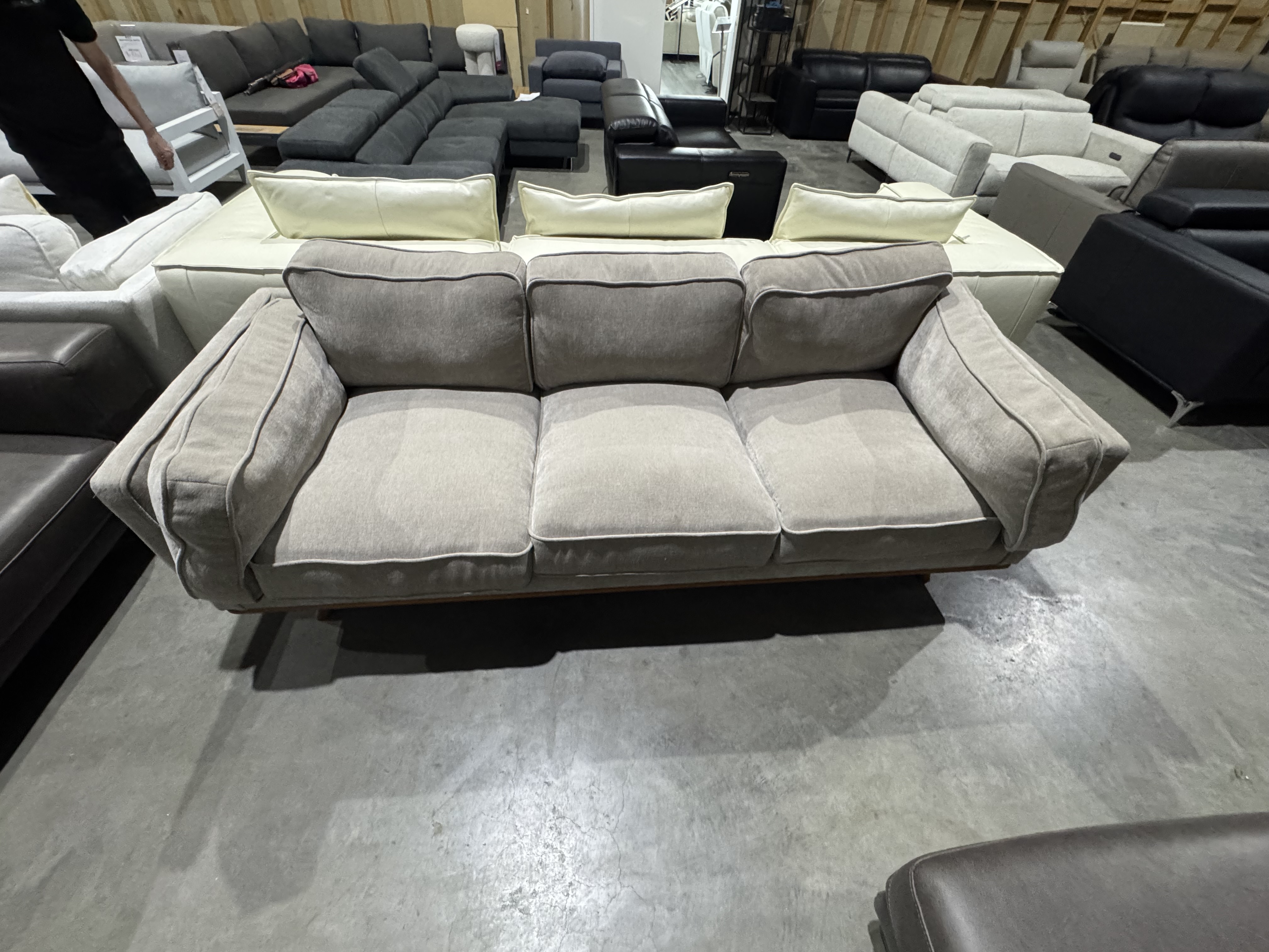 OLAFUR Fabric Three Seat Sofa (Colour: Capri Truffle) 1