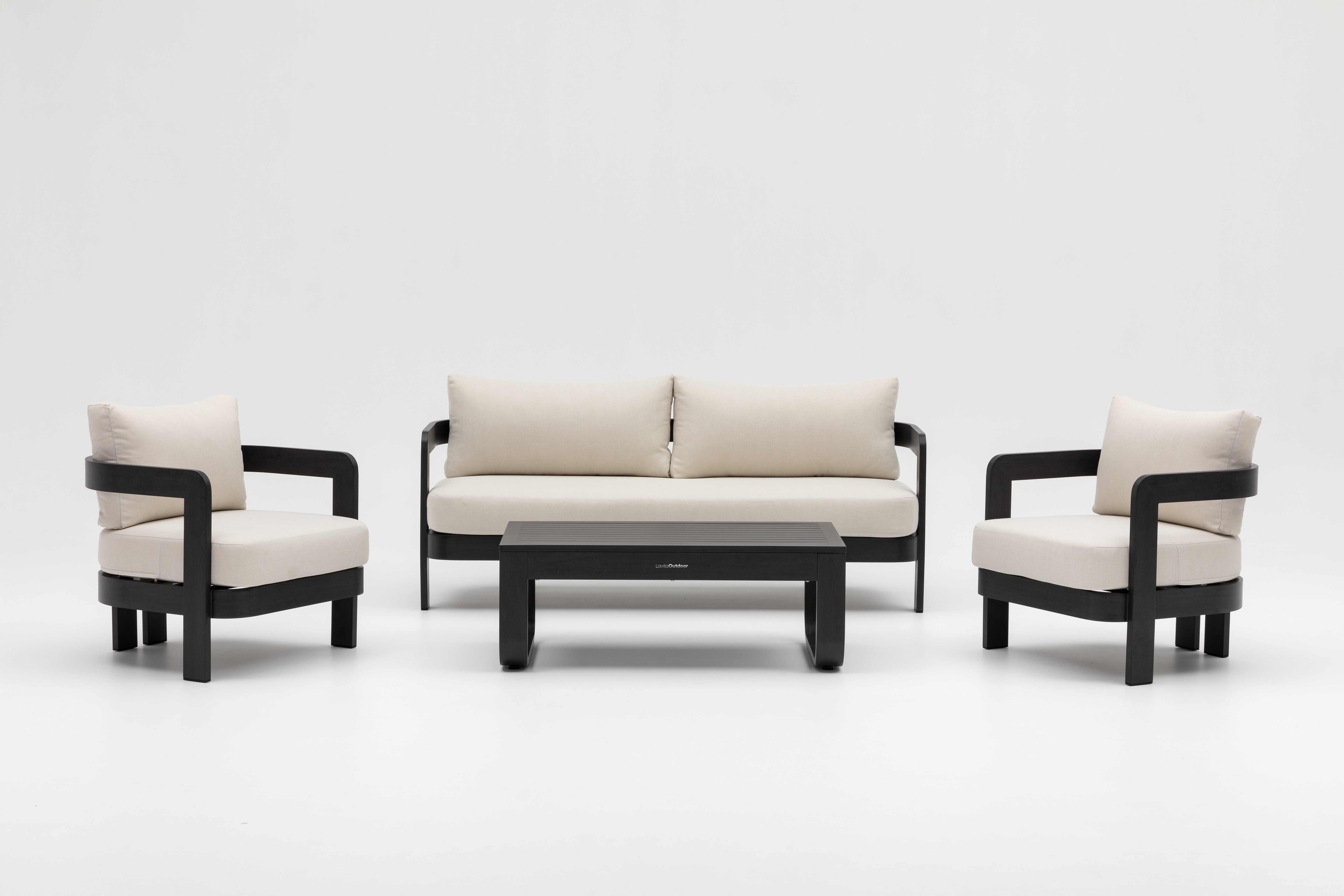 Balmain Ebony Outdoor Lounge Set 3+1+1 With Coffee Table 9 Thumbnail